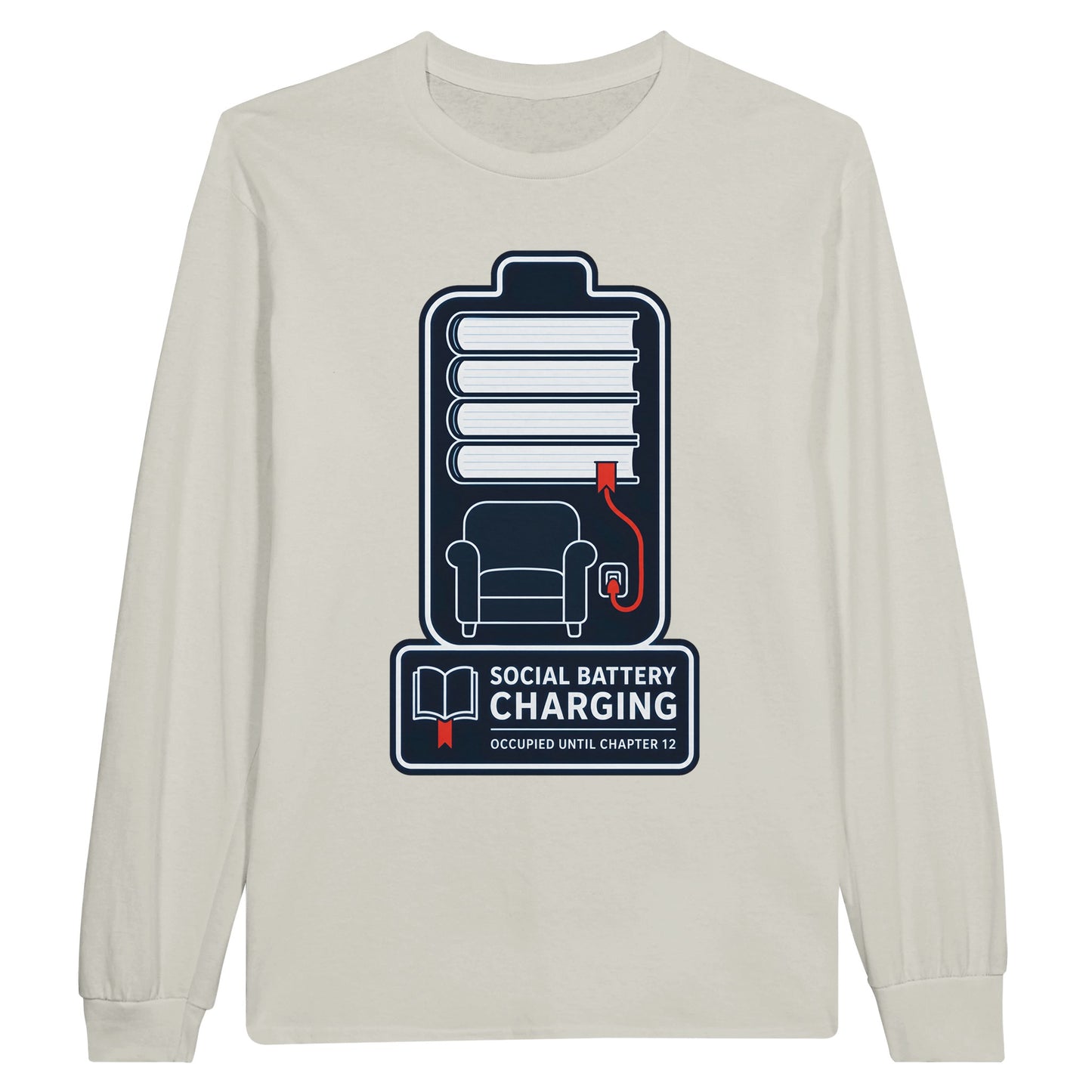 Social Battery Charging Long-Sleeve T-shirt — product view 14