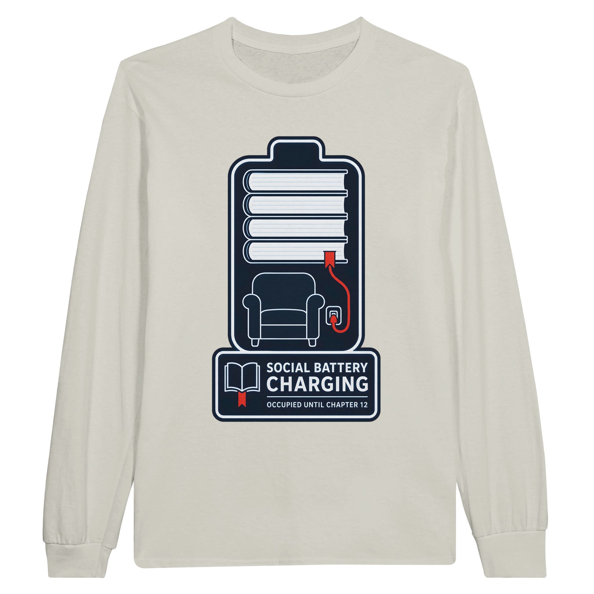 Social Battery Charging Long-Sleeve T-shirt — product view 14