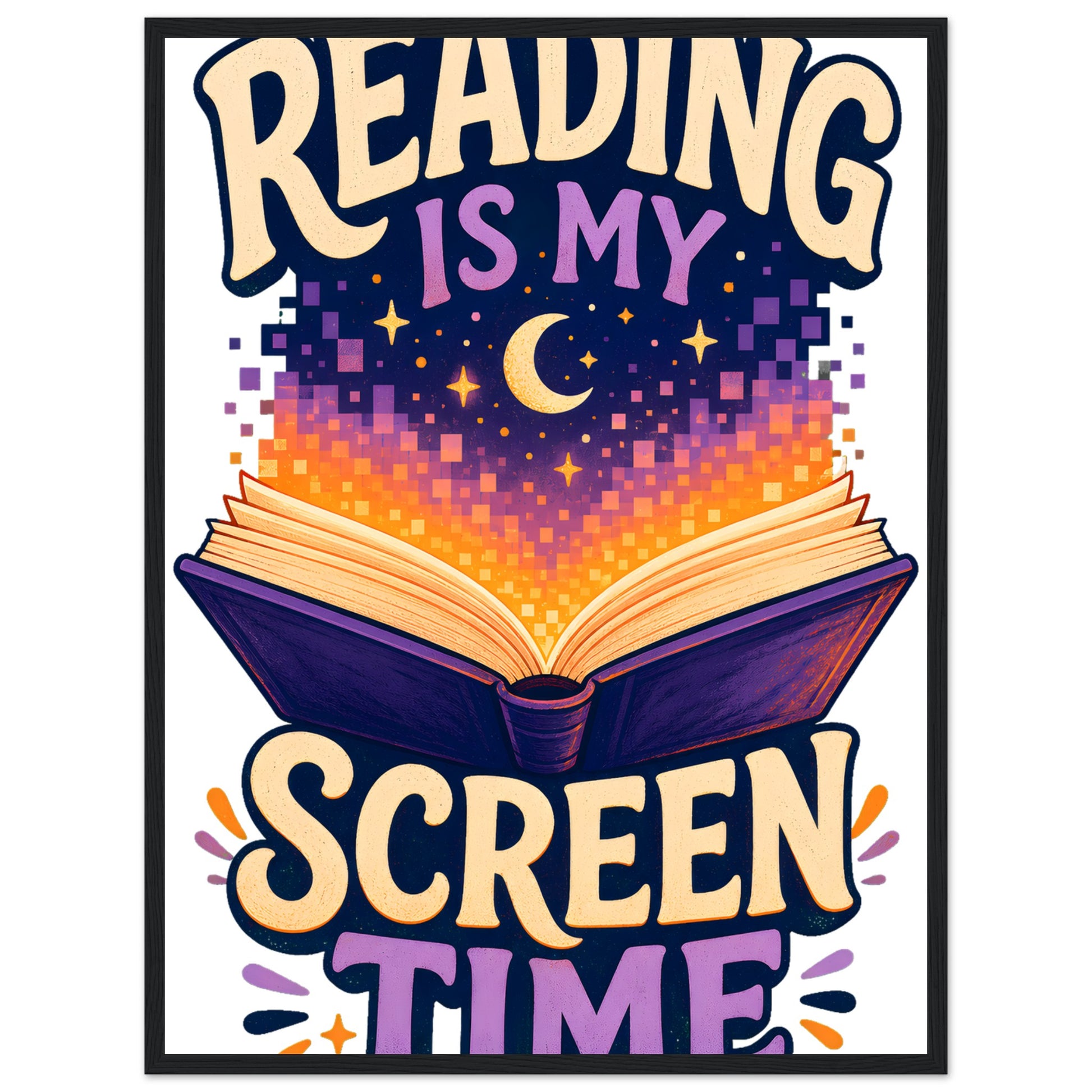 Reading Is My Screen Time Book Graphic Framed Wall Art — product view 4