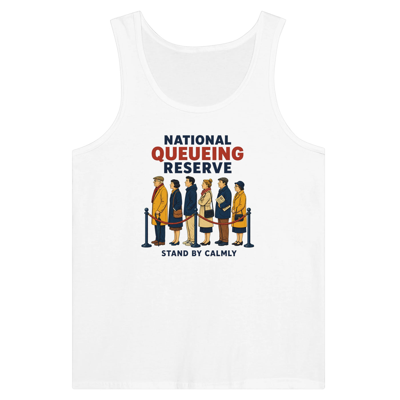 National Queueing Reserve – British Queue Graphic Premium Unisex Tank Top