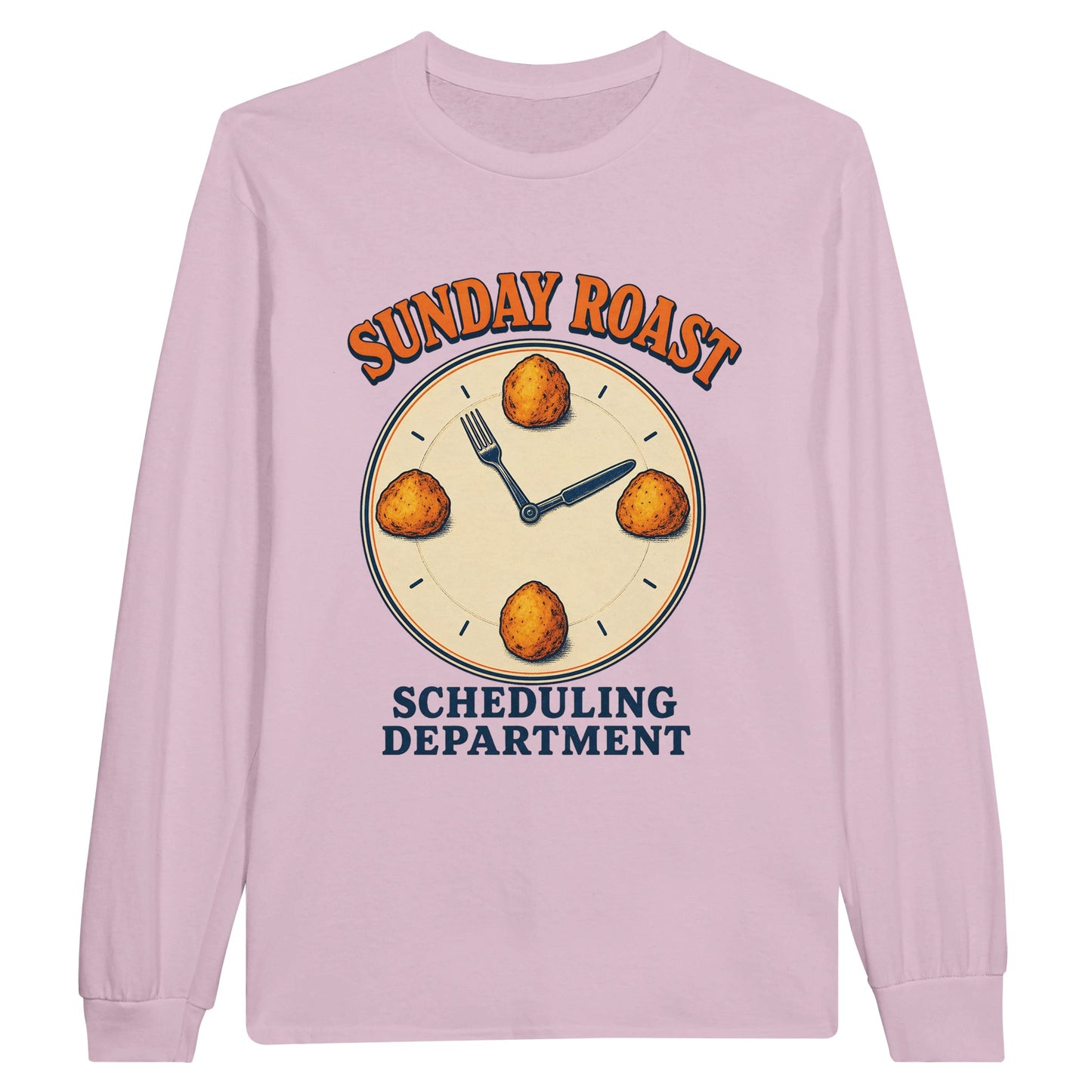Sunday Roast Scheduling Department Long-Sleeve T-shirt — product view 5