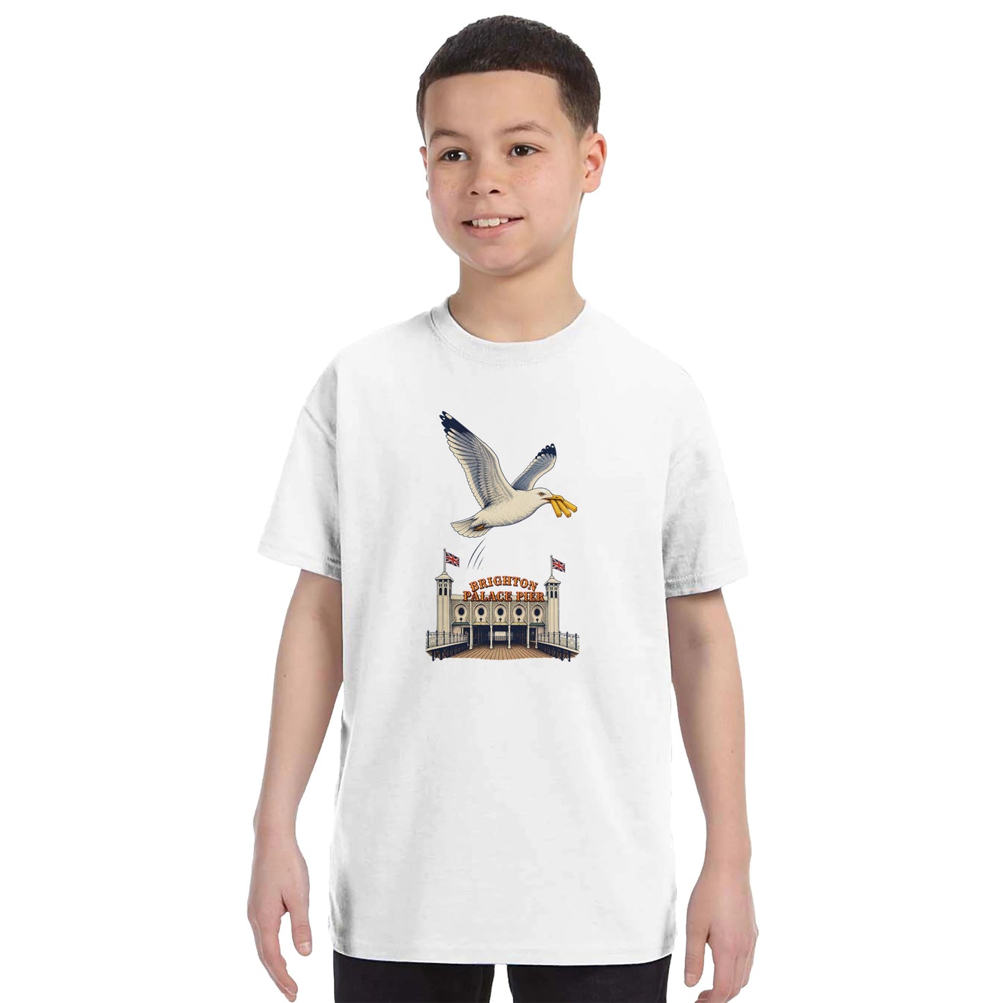 Brighton Palace Pier Chip Heist Kids' T-shirt — product view 16