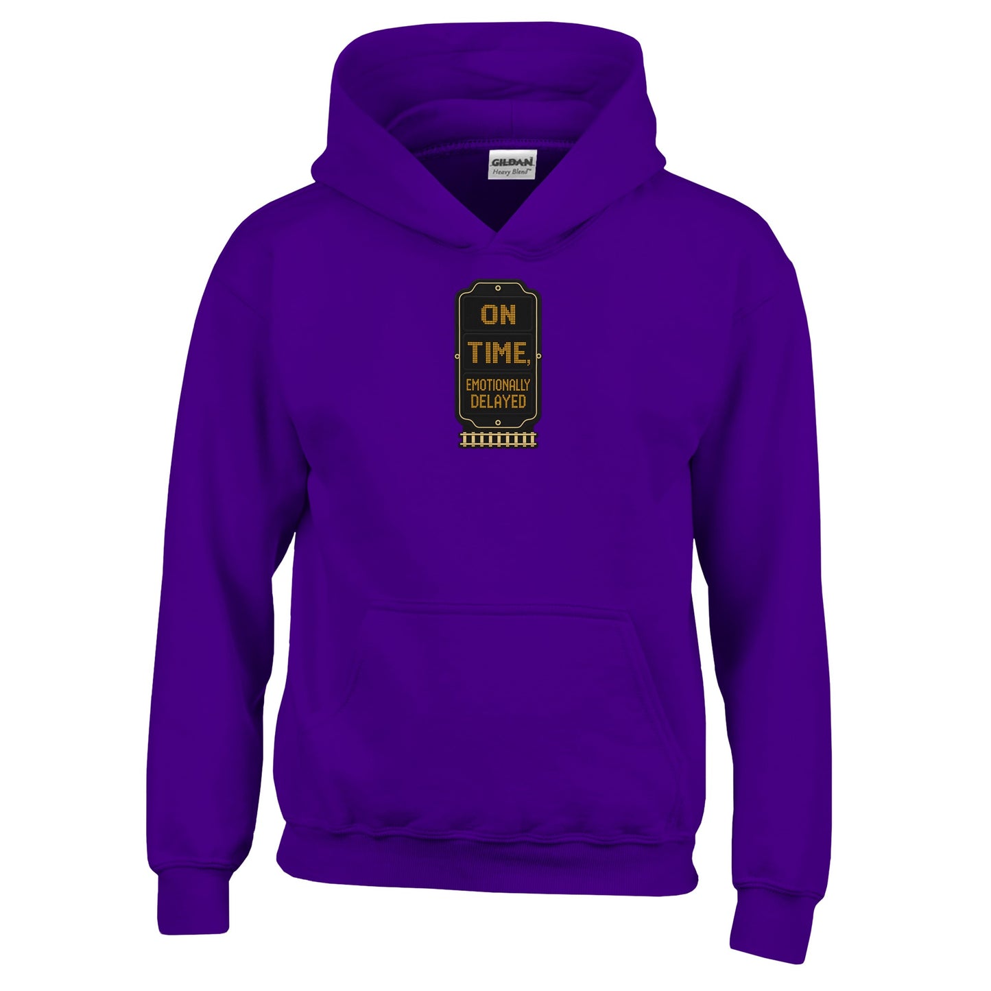 On Time, Emotionally Delayed Rail Graphic Kids' Hoodie — product view 10