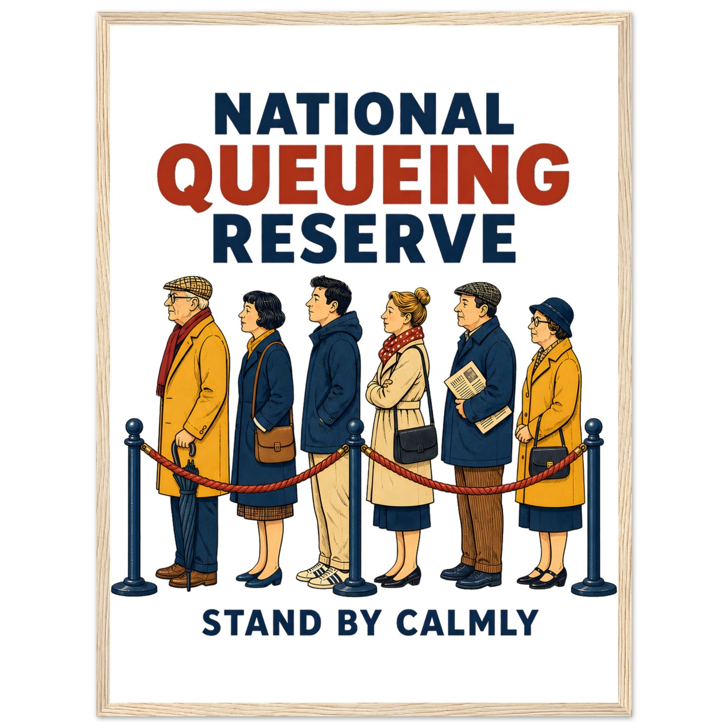 National Queueing Reserve – British Queue Graphic Framed Wall Art — product view 9