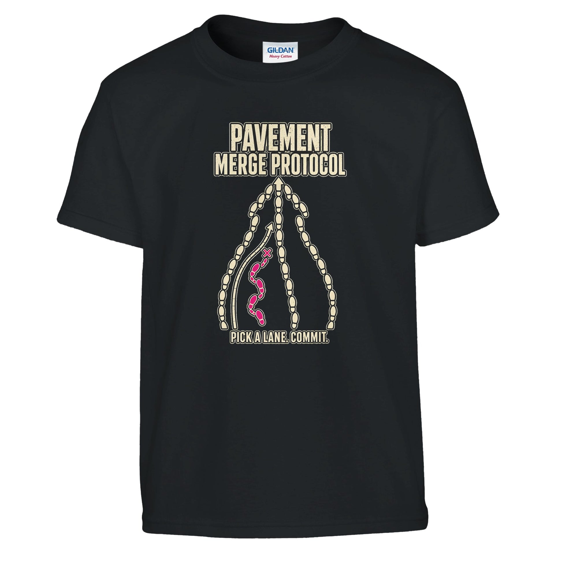Pavement Merge Protocol — Pick a Lane Kids' T-shirt — product view 2