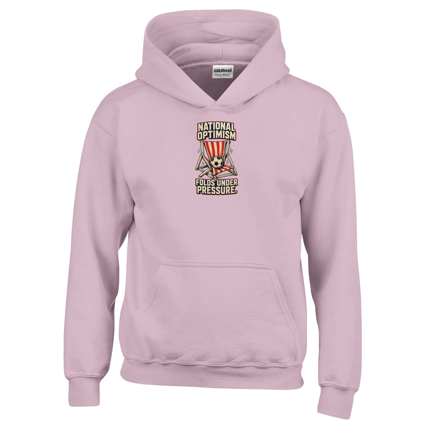 National Optimism Folds Under Pressure Football Kids' Hoodie — product view 5