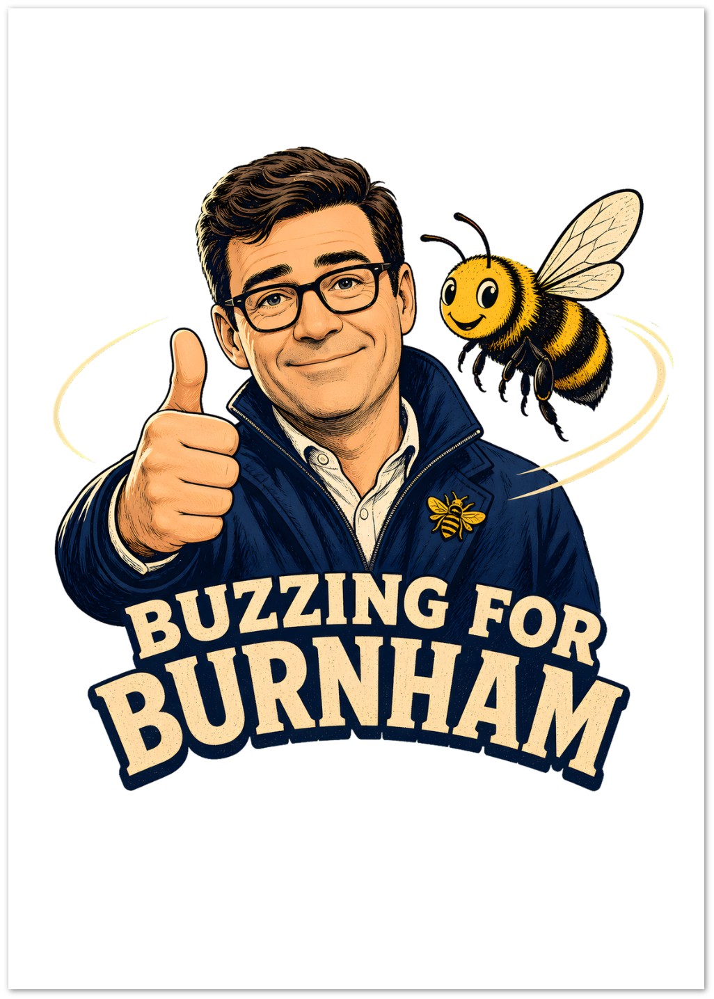 Buzzing for Burnham Greeting Card Pack — product view 1