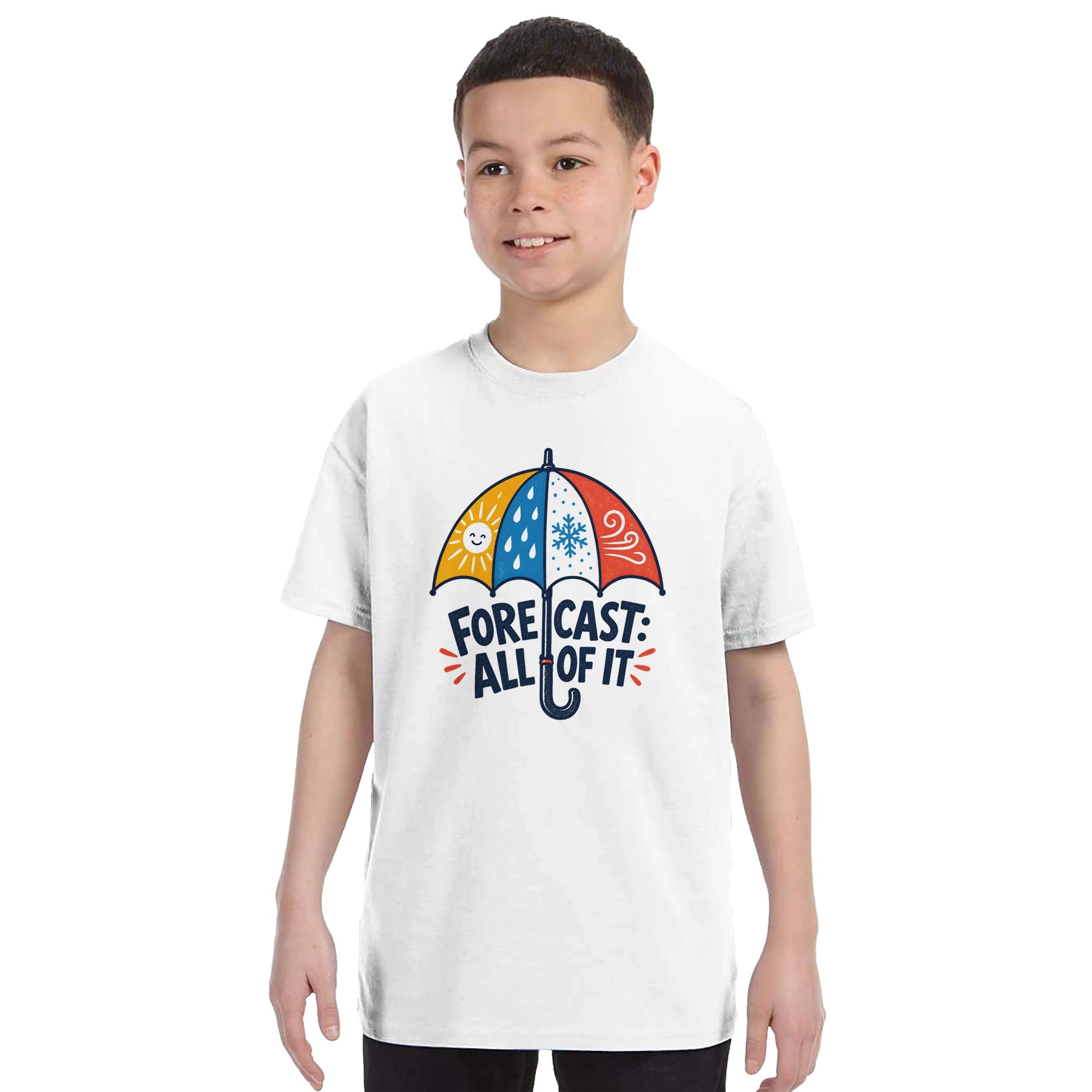 Forecast: All of It British Weather Graphic Kids' T-shirt — product view 16