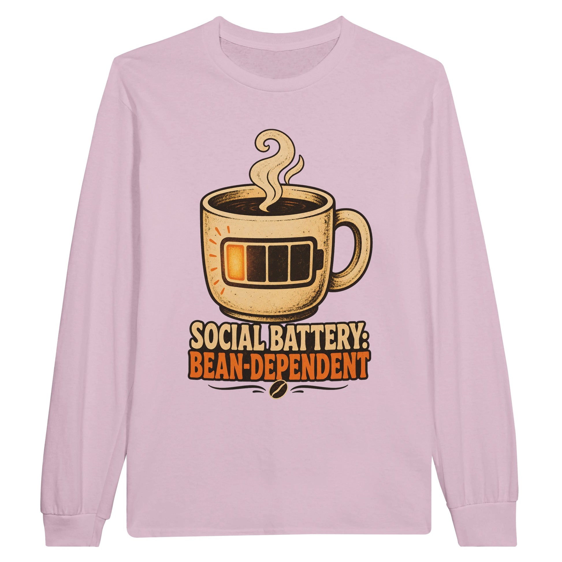 Social Battery: Bean-Dependent Graphic Long-Sleeve T-shirt — product view 6