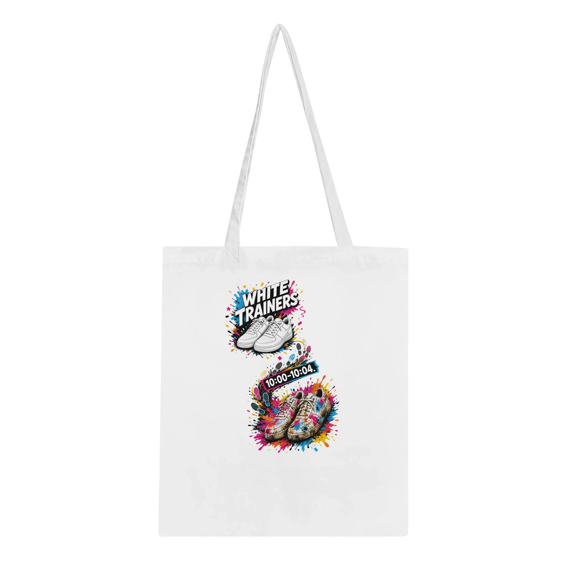 White Trainers: 10:00–10:04 Tote Bag — product view 1