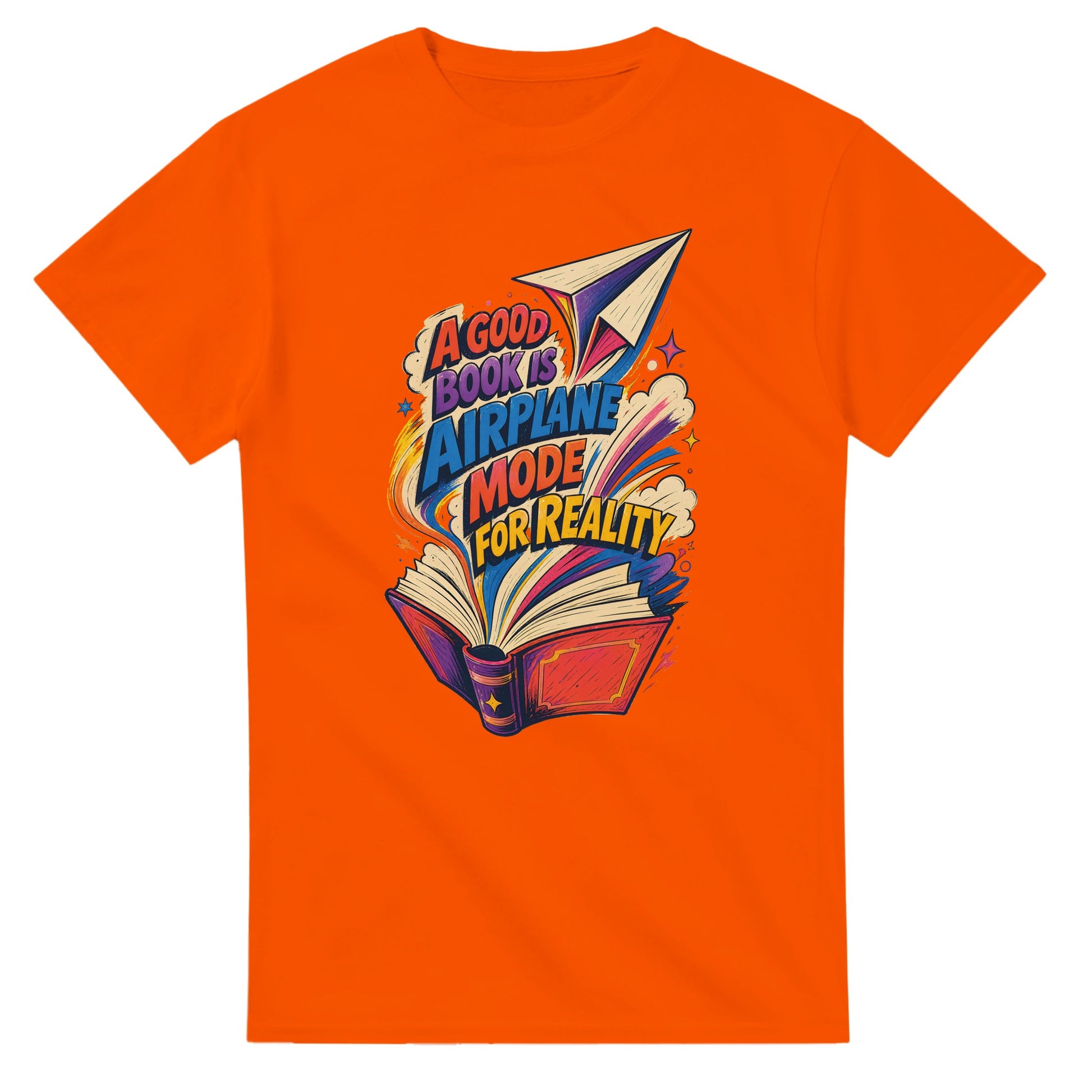 A Good Book Is Airplane Mode for Reality T-shirt — product view 7