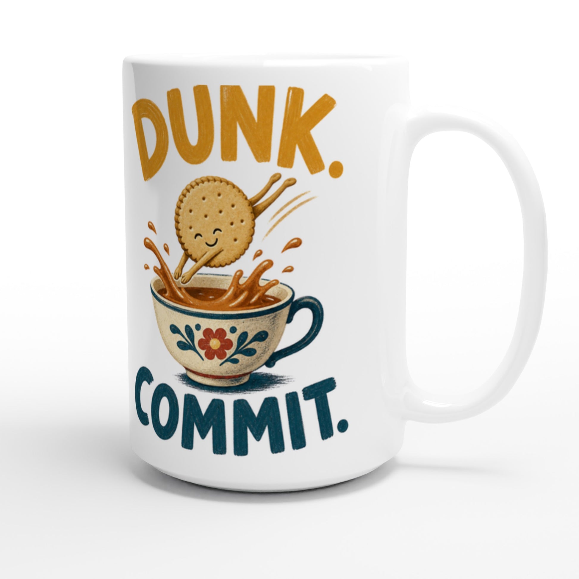 Dunk. Commit. Tea Biscuit Graphic Large Mug — product view 3