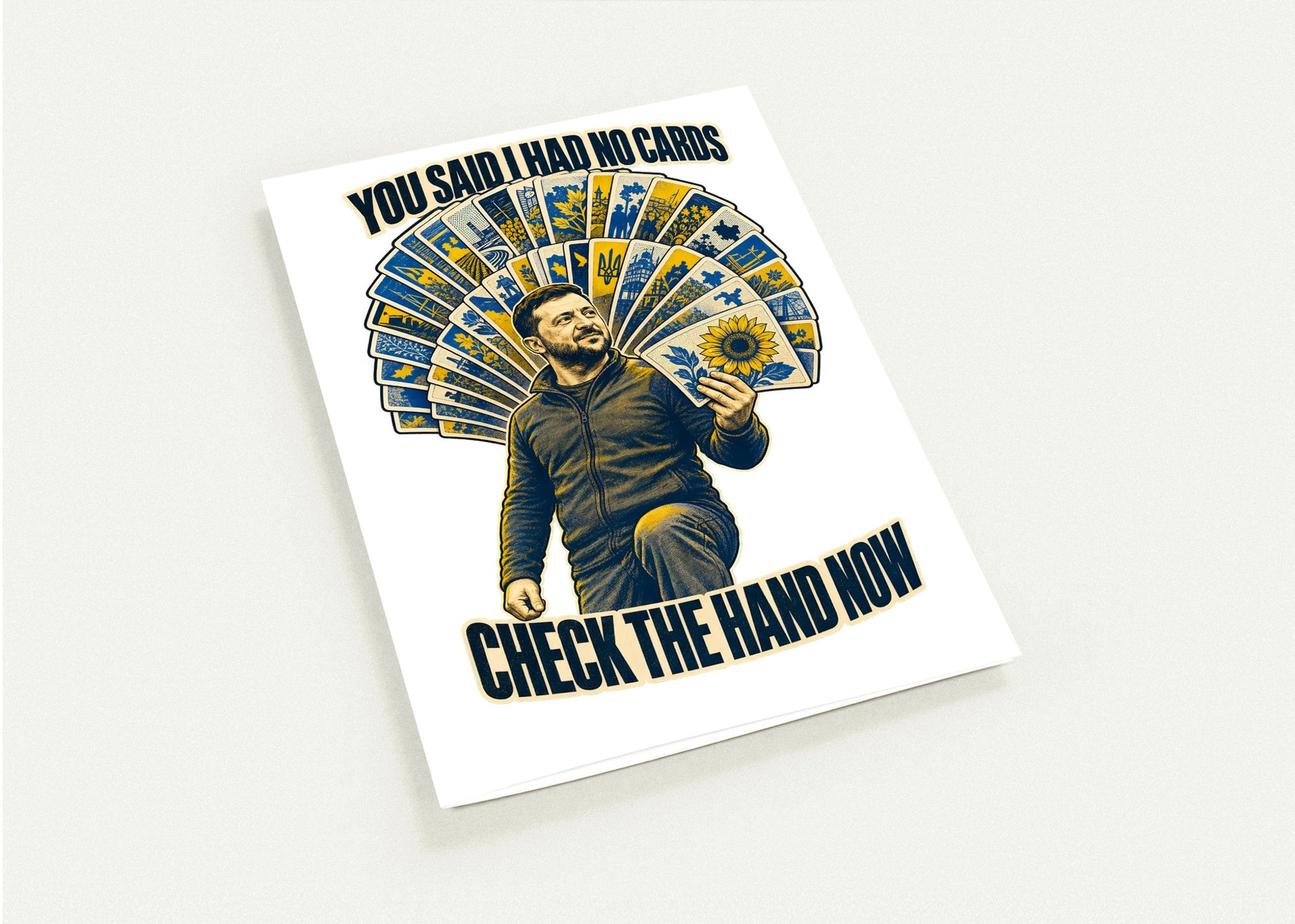 You Said I Had No Cards – Zelenskyy Satire Greeting Card Pack — product view 4