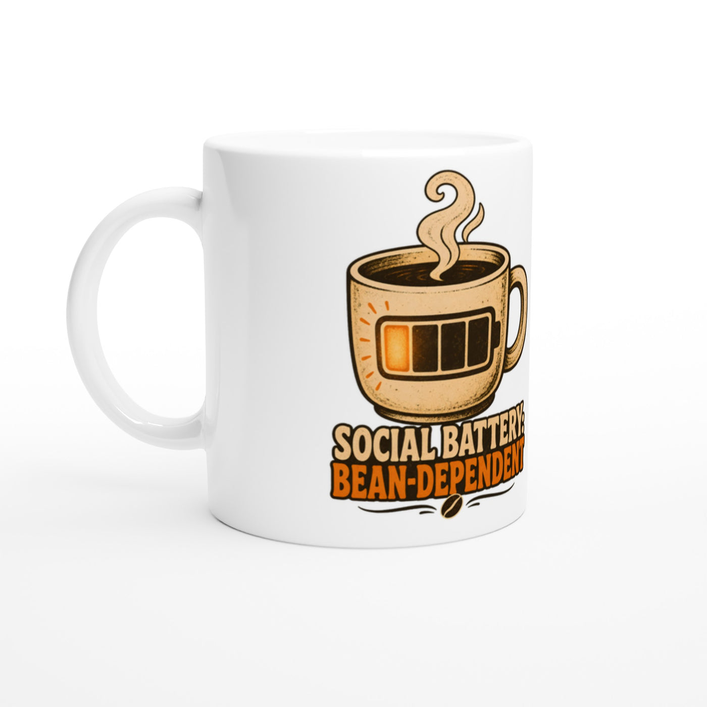 Social Battery: Bean-Dependent Graphic Mug
