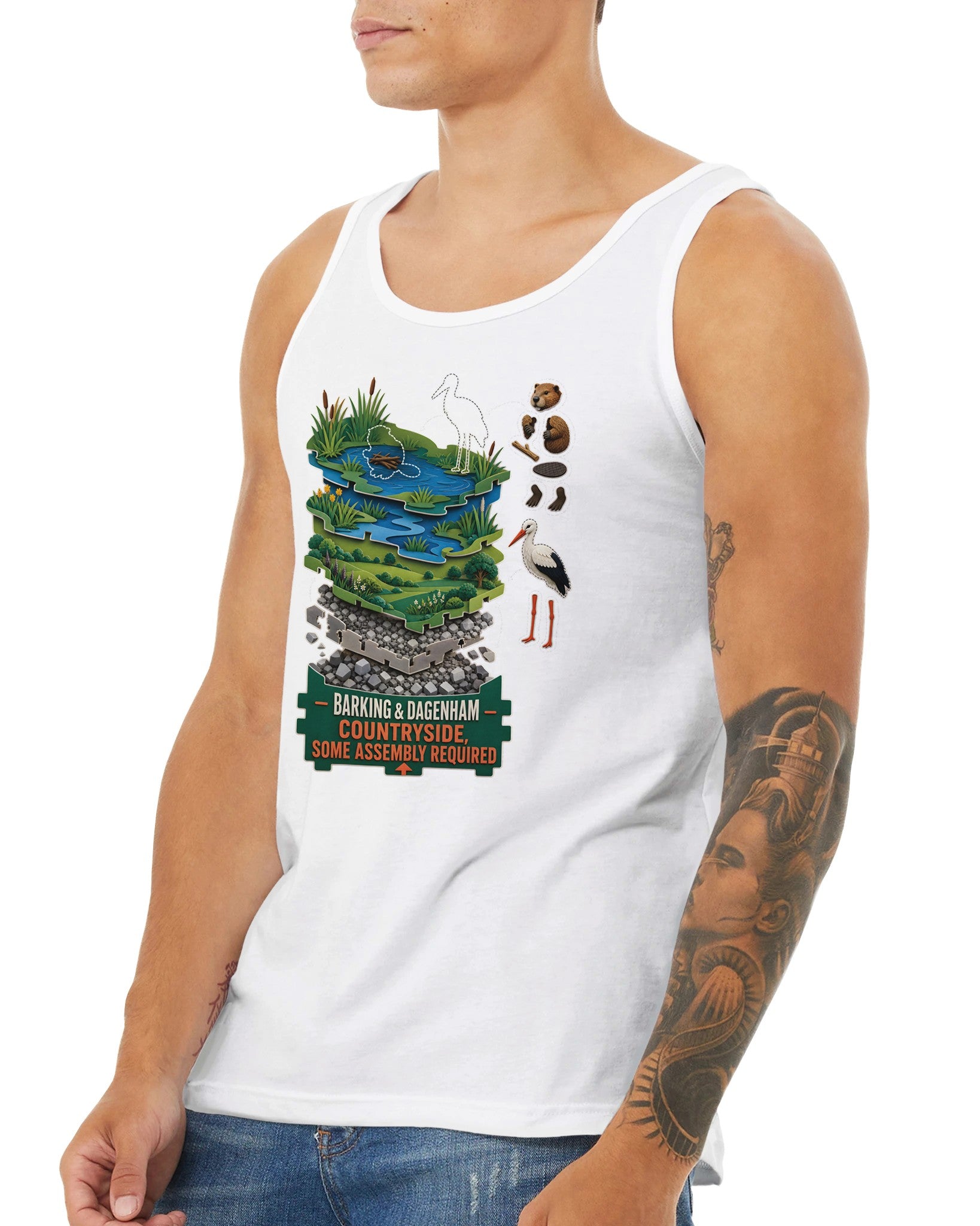 Barking & Dagenham Countryside Premium Unisex Tank Top — product view 16
