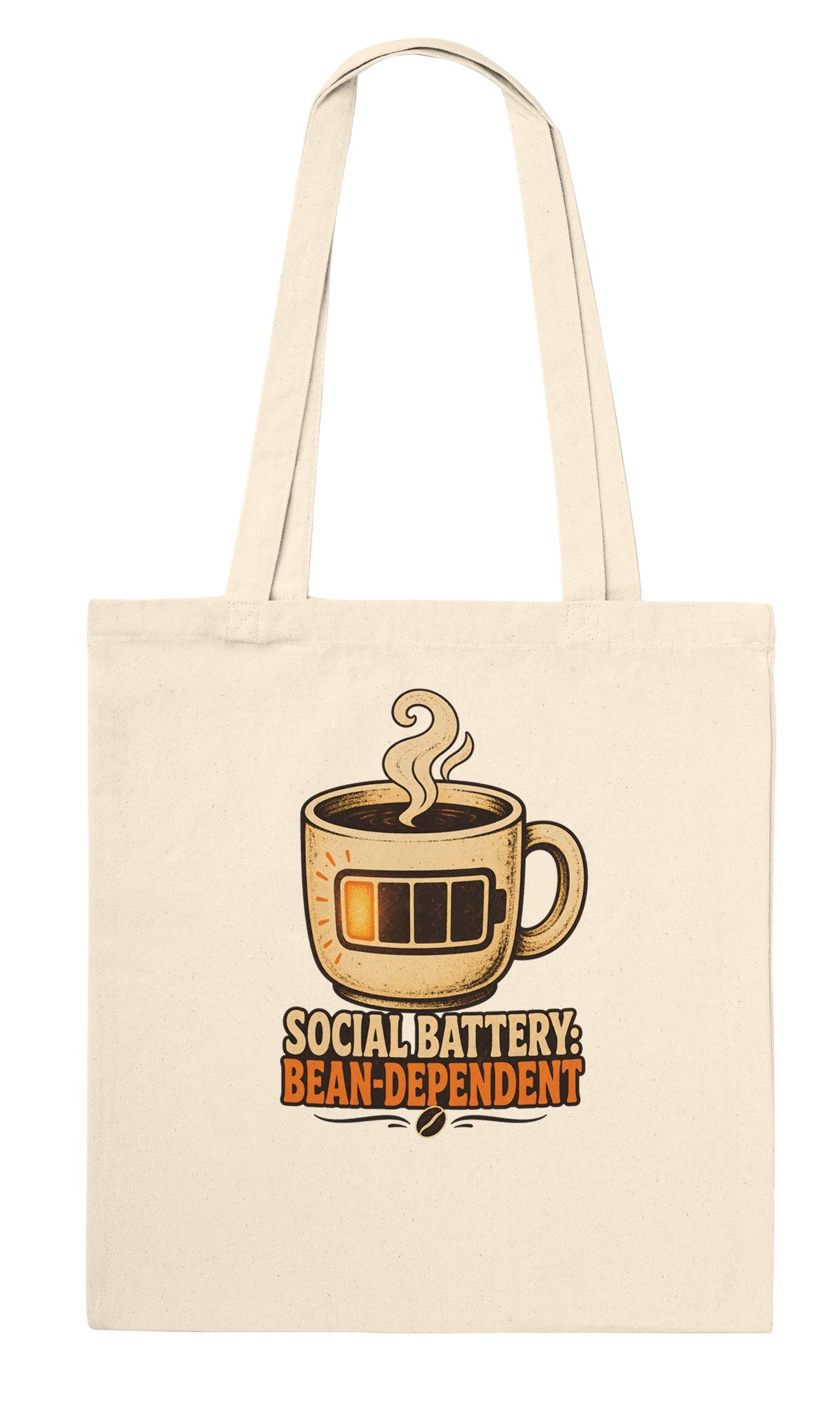 Social Battery: Bean-Dependent Graphic Tote Bag — product view 6