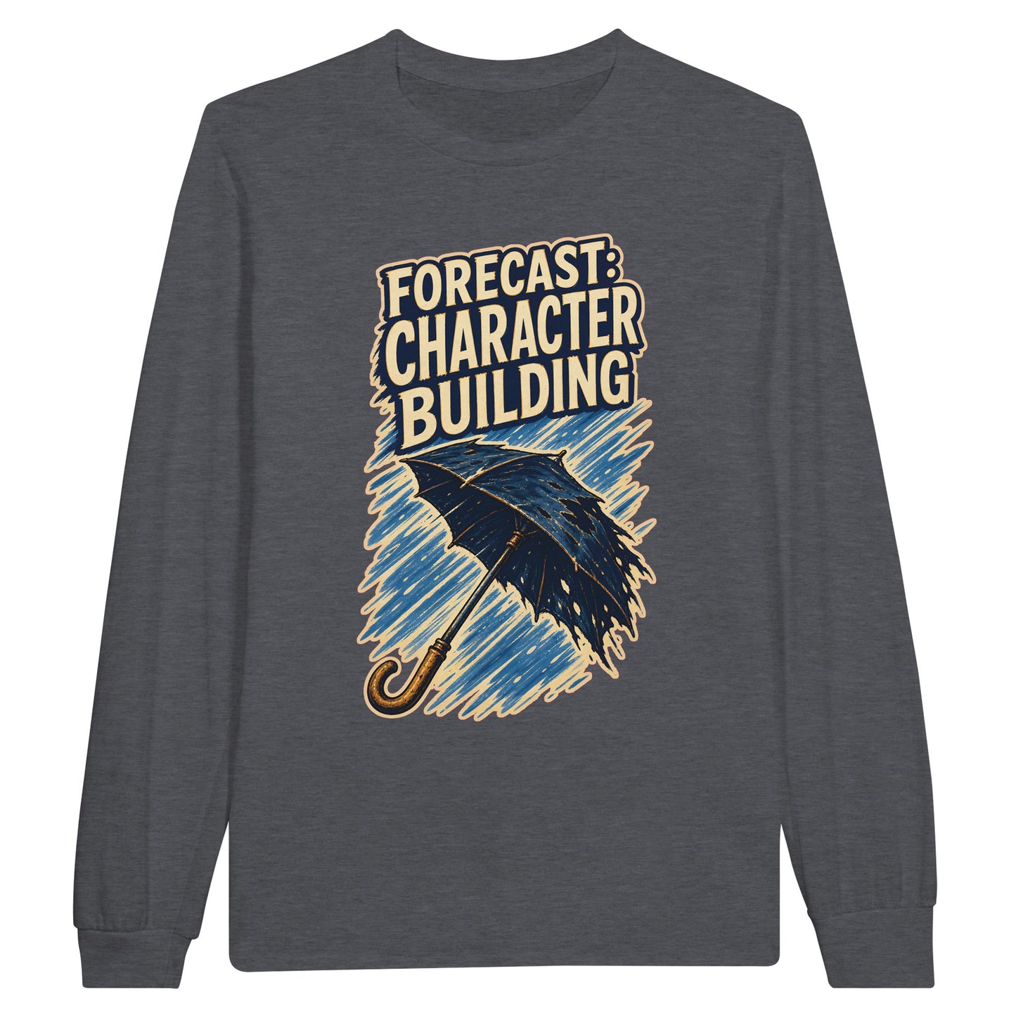 Forecast: Character Building – British Weather Long-Sleeve T-shirt — product view 2