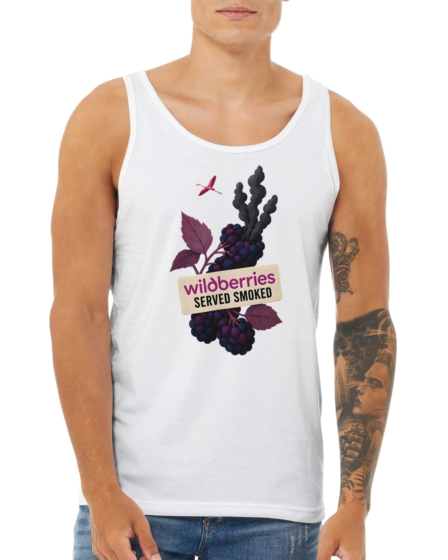 Wildberries, Served Smoked Premium Unisex Tank Top — product view 15
