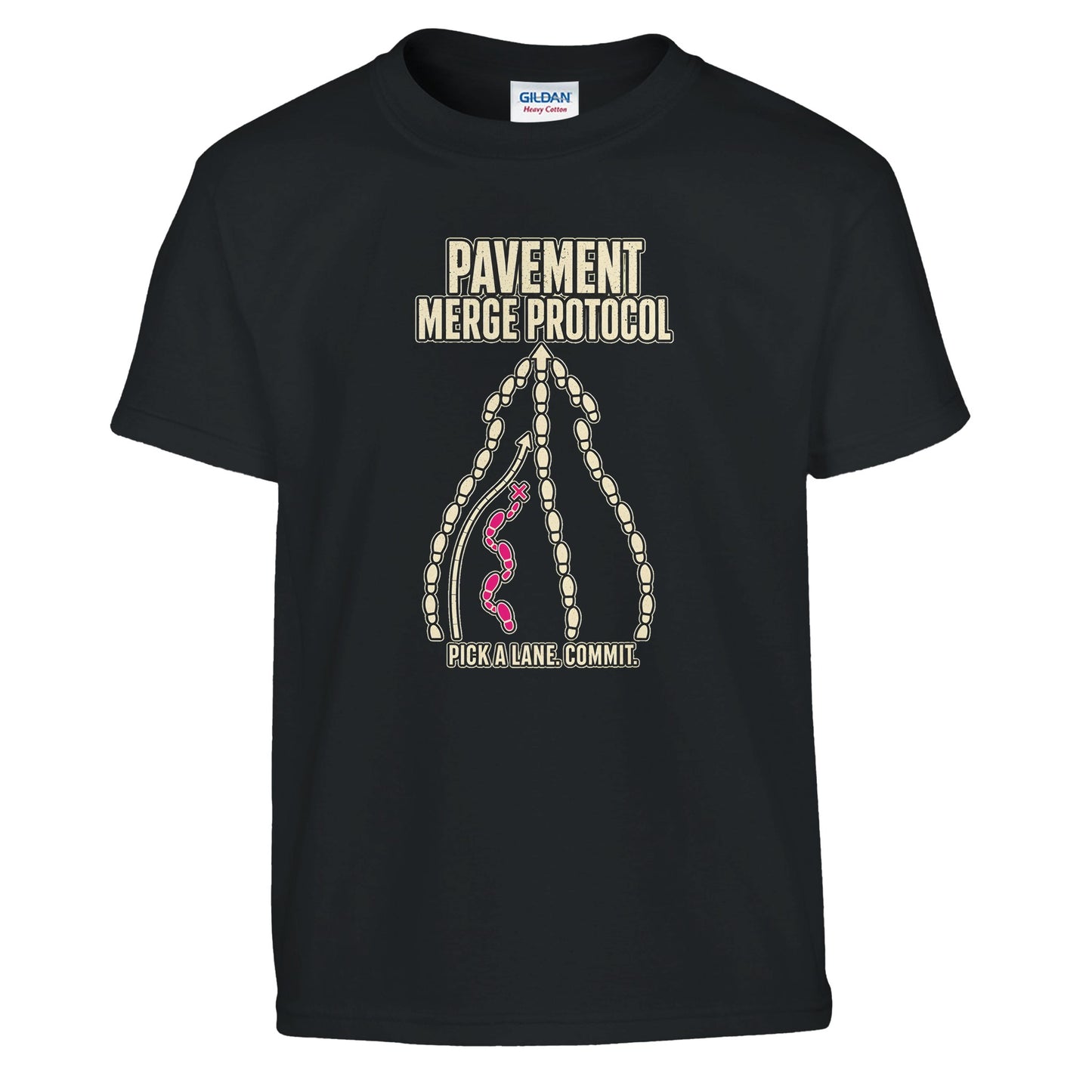 Pavement Merge Protocol — Pick a Lane Kids' T-shirt — product view 2