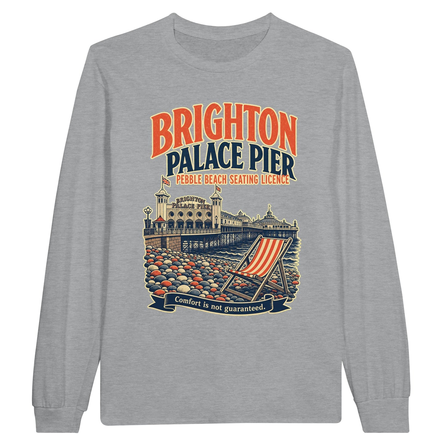 Brighton Pebble Beach Seating Licence Long-Sleeve T-shirt — product view 10