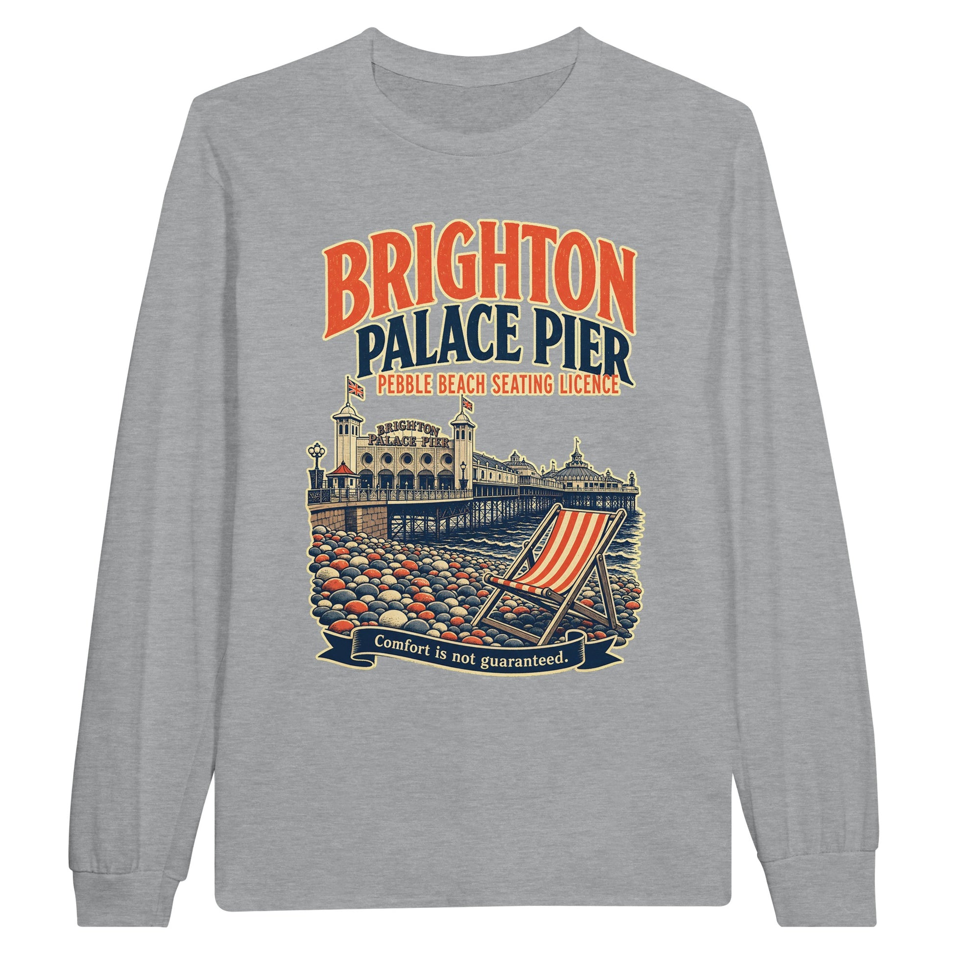 Brighton Pebble Beach Seating Licence Long-Sleeve T-shirt — product view 10