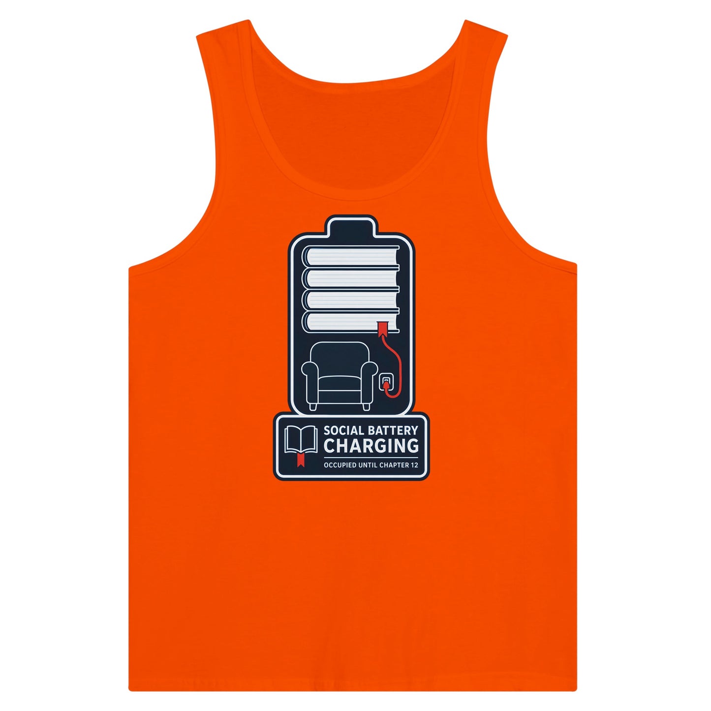 Social Battery Charging Premium Unisex Tank Top — product view 7