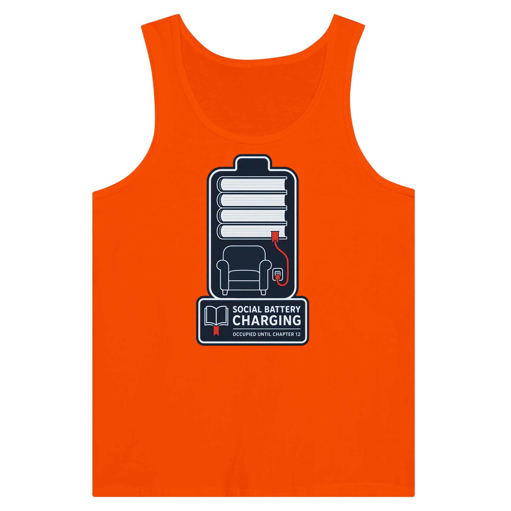 Social Battery Charging Premium Unisex Tank Top — product view 7