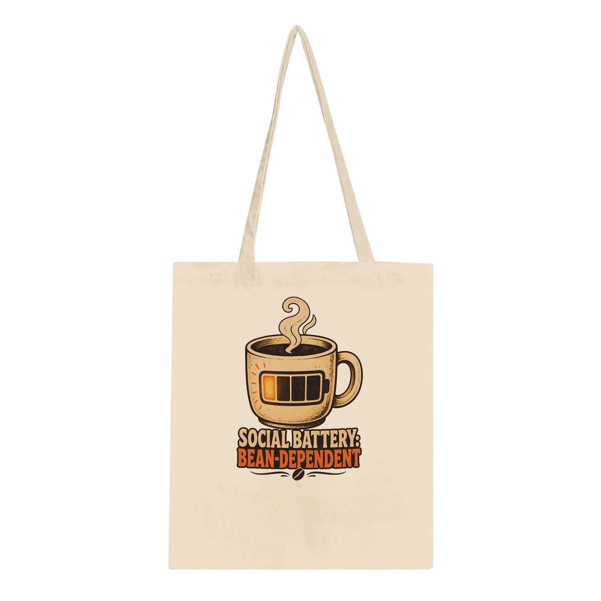 Social Battery: Bean-Dependent Graphic Tote Bag — product view 2