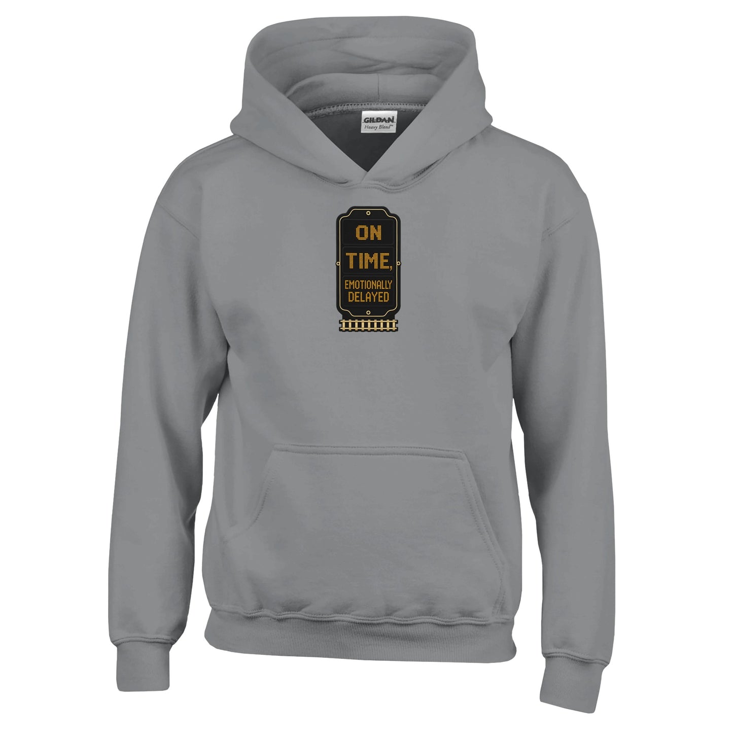 On Time, Emotionally Delayed Rail Graphic Kids' Hoodie — product view 13