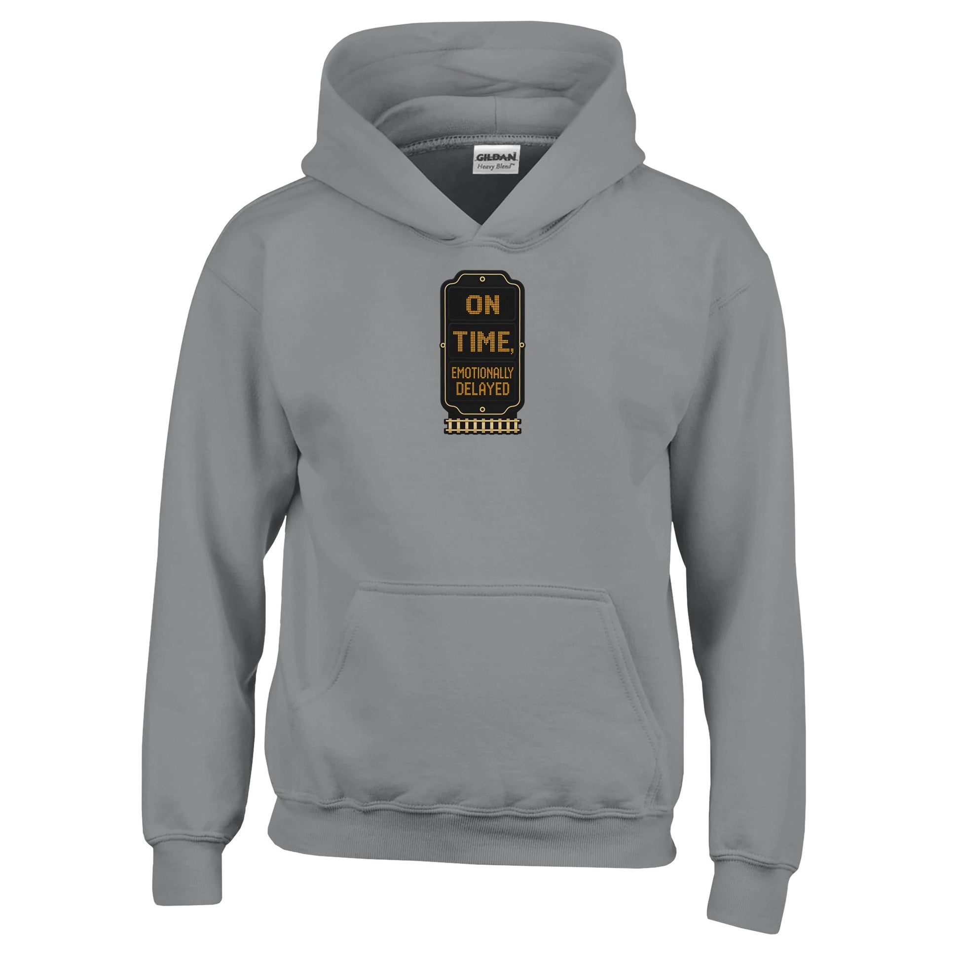 On Time, Emotionally Delayed Rail Graphic Kids' Hoodie — product view 13