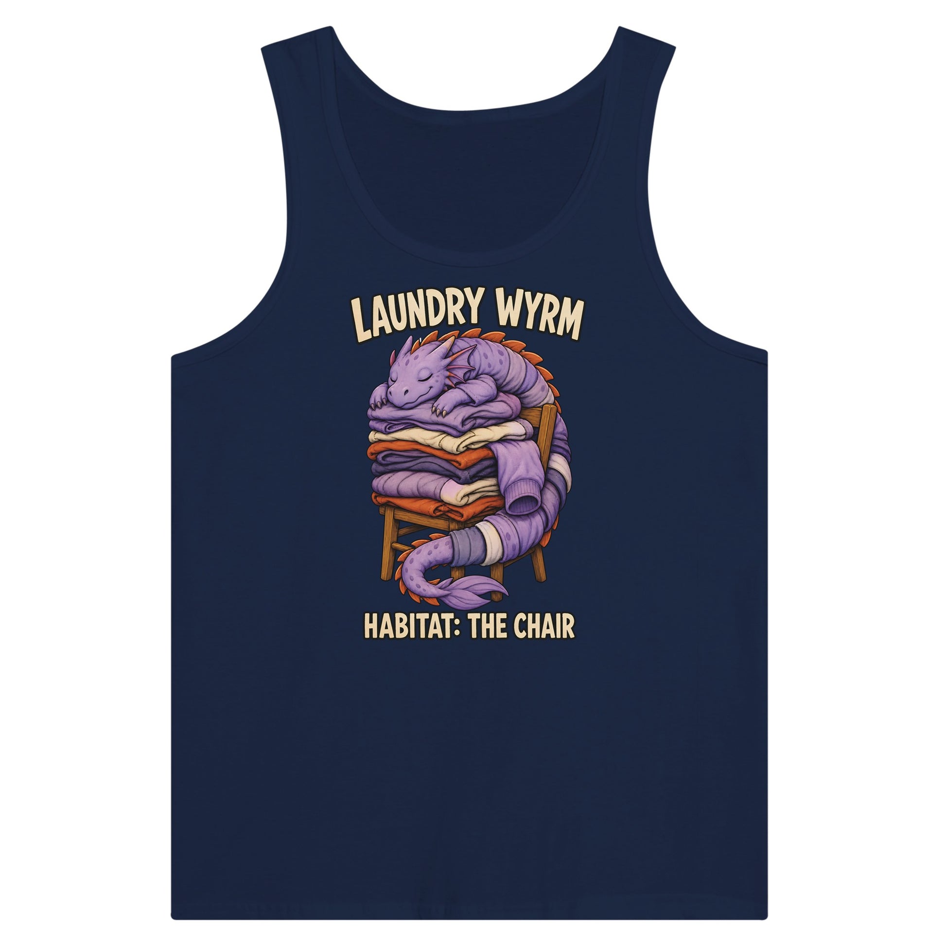 Laundry Wyrm – Habitat: The Chair Premium Unisex Tank Top — product view 9