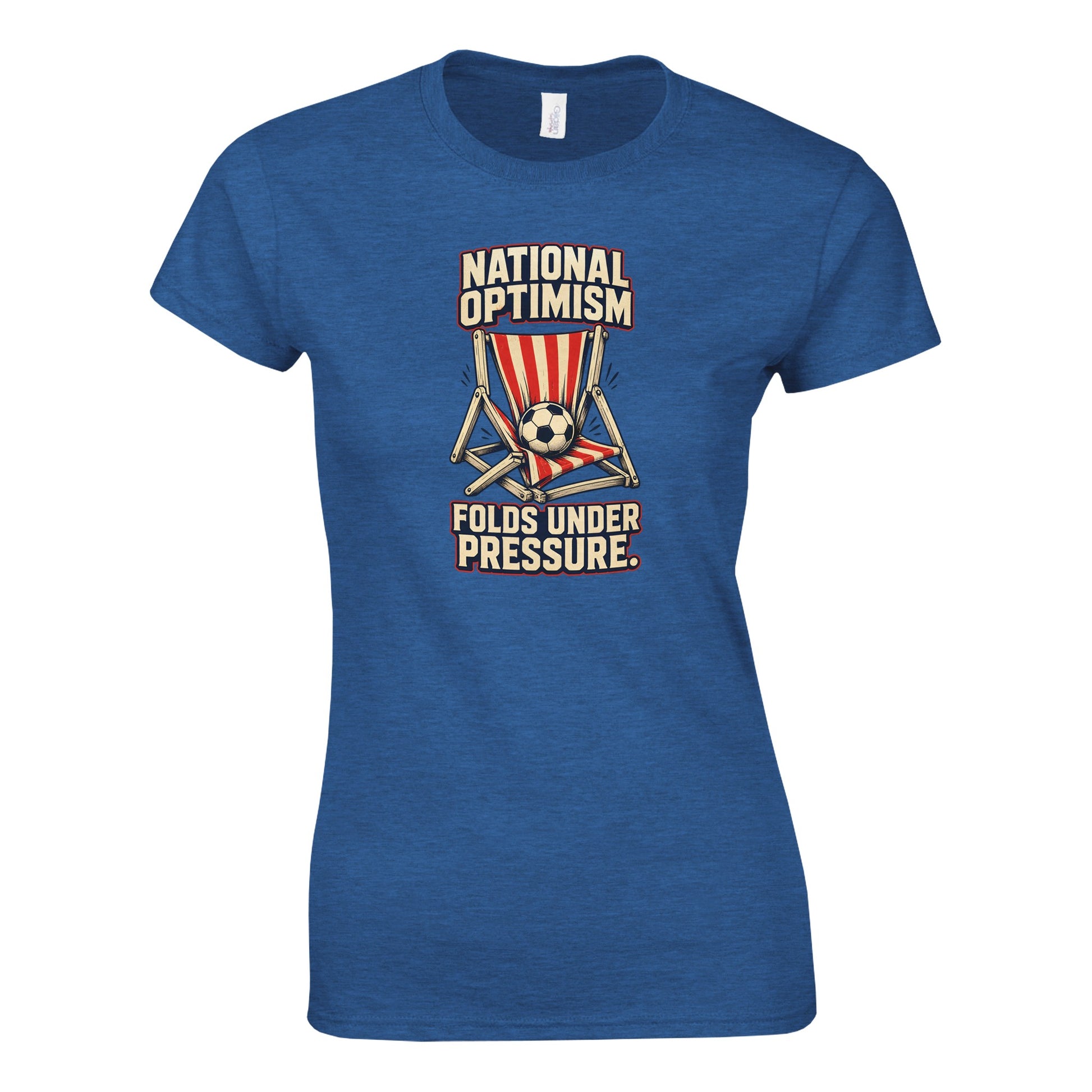 National Optimism Folds Under Pressure Football Women's T-shirt — product view 5