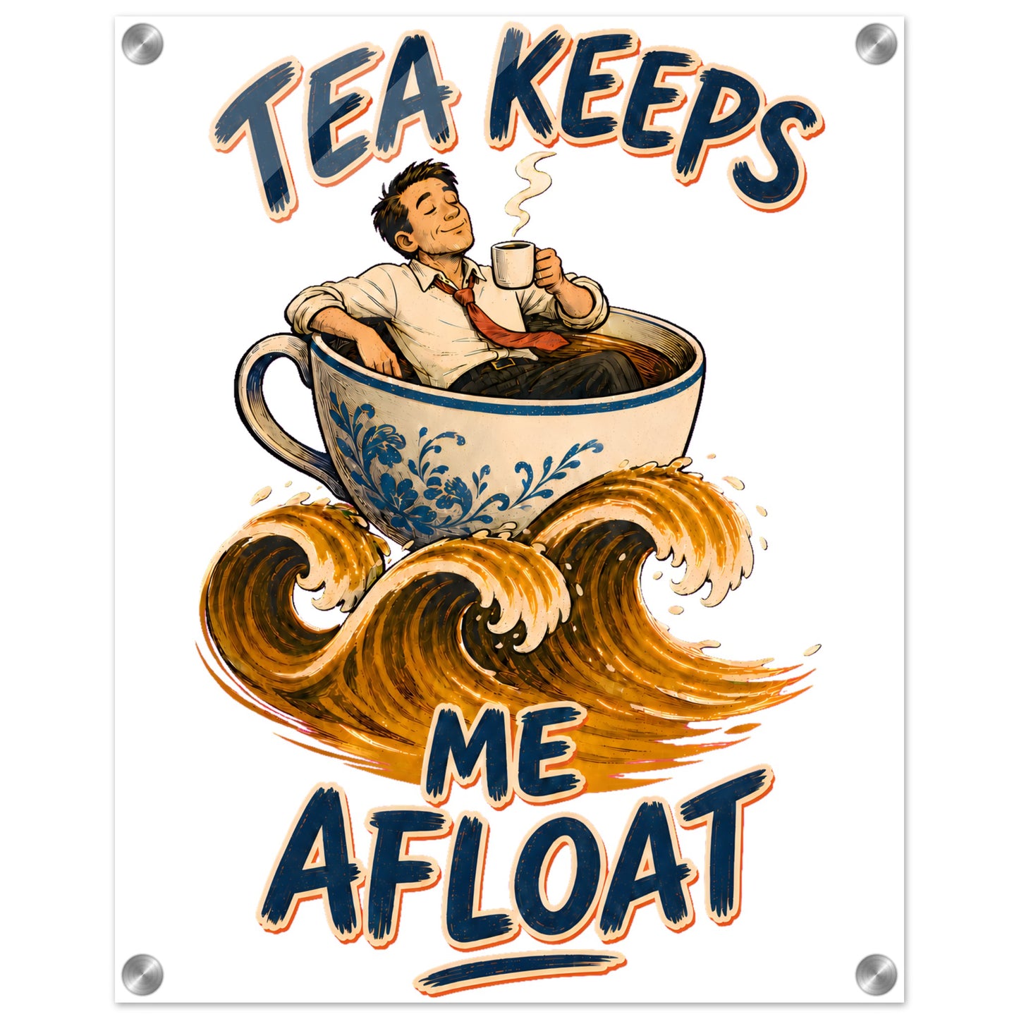 Tea Keeps Me Afloat Acrylic Print — product view 2