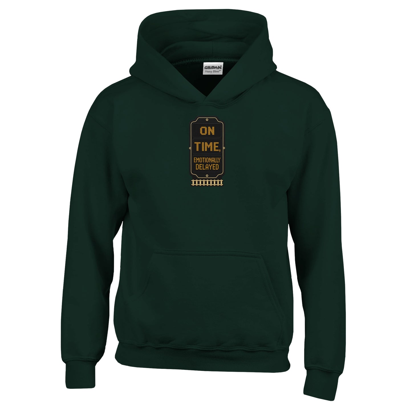 On Time, Emotionally Delayed Rail Graphic Kids' Hoodie — product view 12