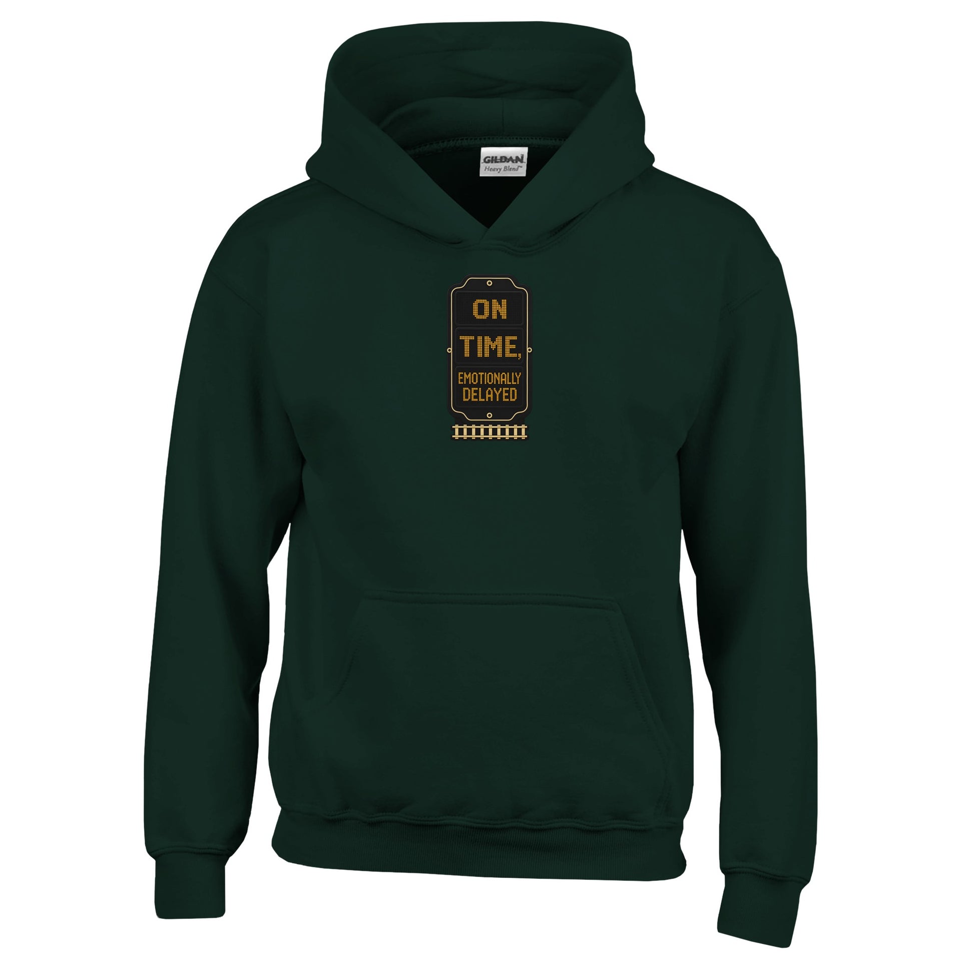 On Time, Emotionally Delayed Rail Graphic Kids' Hoodie — product view 12