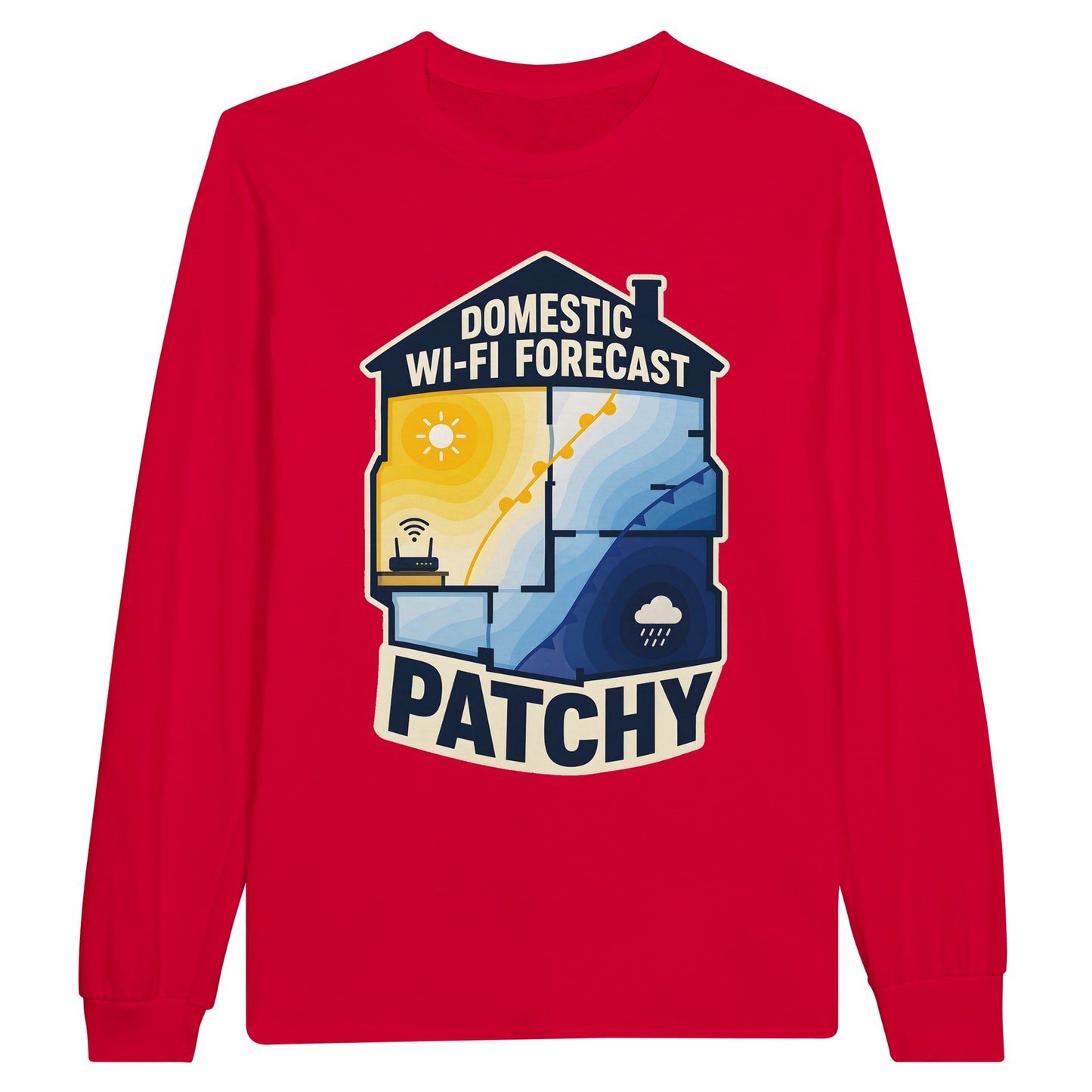 Domestic Wi-Fi Forecast Patchy Long-Sleeve T-shirt — product view 9