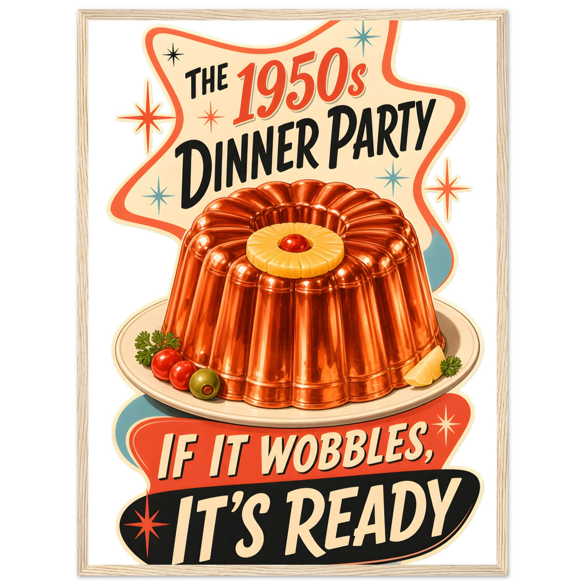 The 1950s Dinner Party — If It Wobbles, It's Ready Framed Wall Art — product view 9