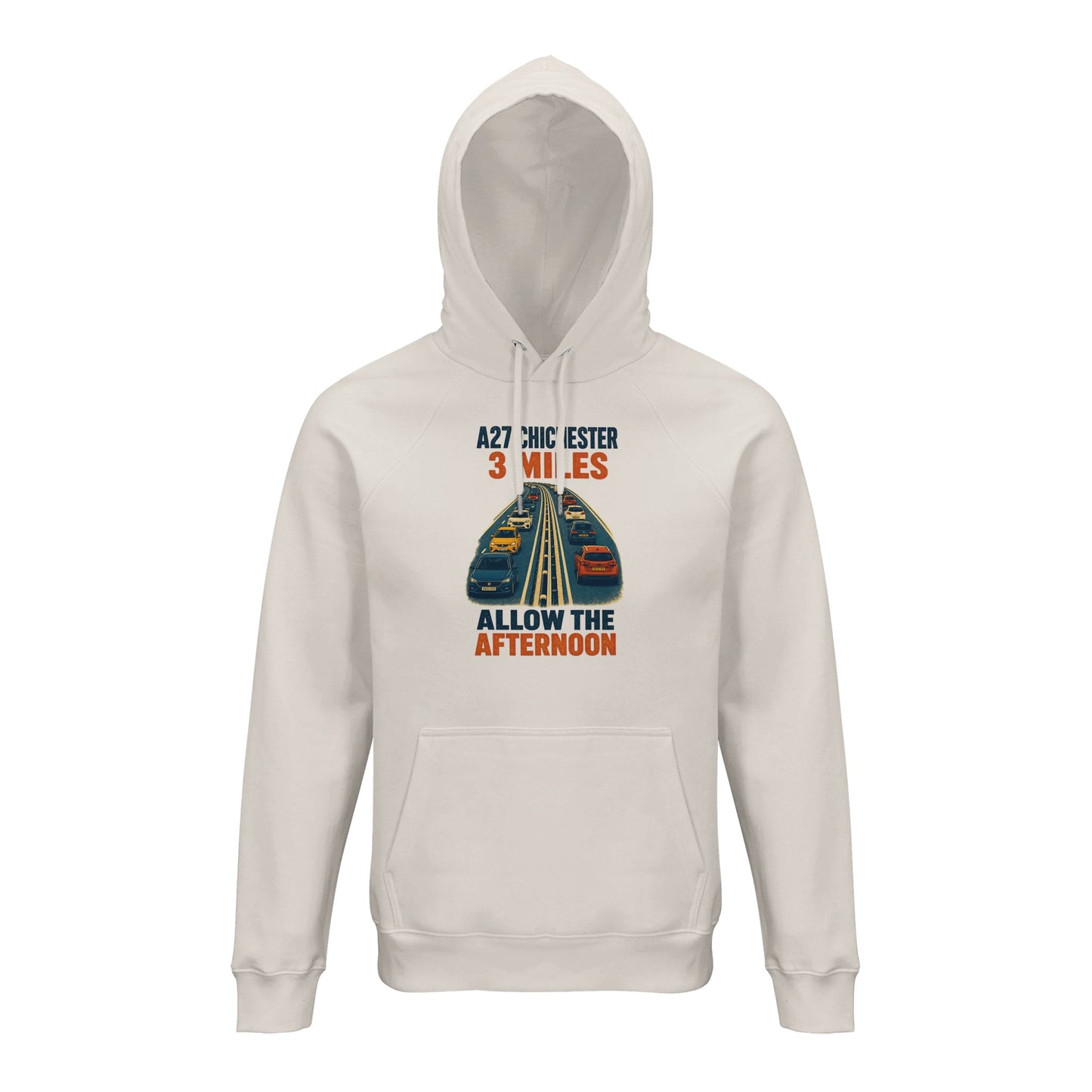 A27 Chichester – 3 Miles, Allow the Afternoon Hoodie — product view 1