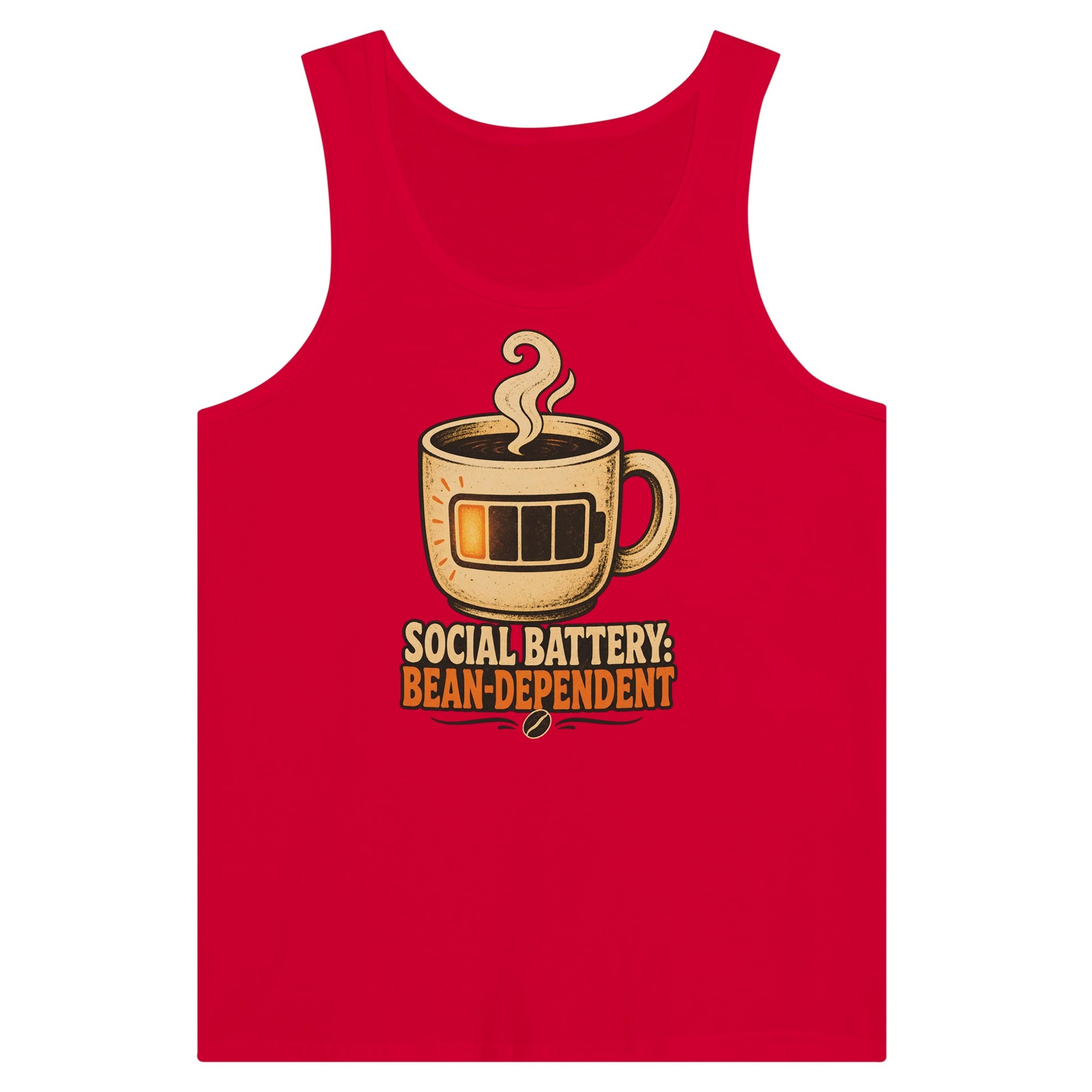Social Battery: Bean-Dependent Graphic Premium Unisex Tank Top — product view 12
