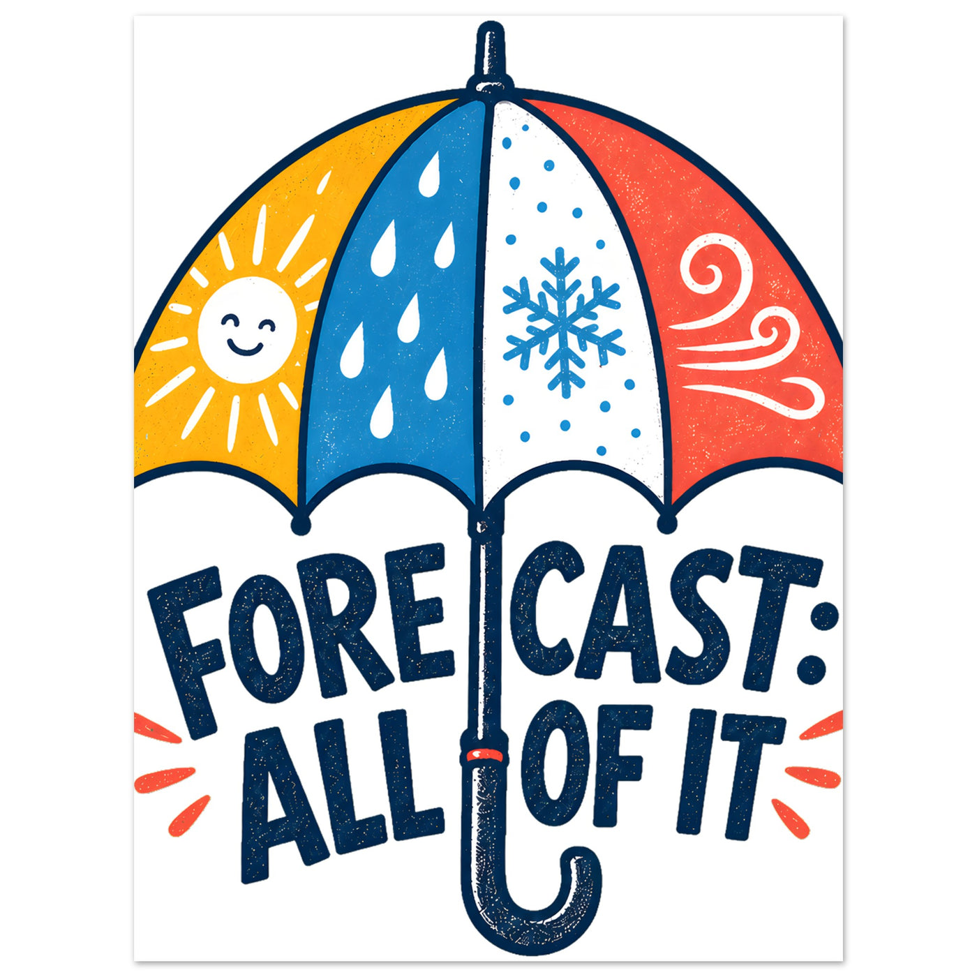 Forecast: All of It British Weather Graphic Aluminium Print