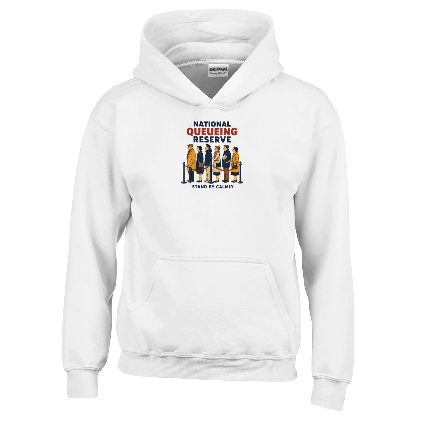 National Queueing Reserve – British Queue Graphic Kids' Hoodie — product view 1