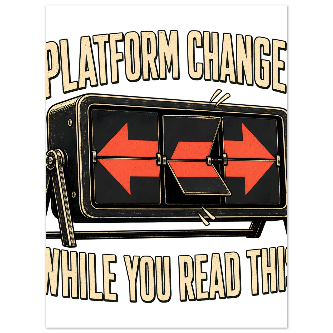 Platform Changed While You Read This Aluminium Print