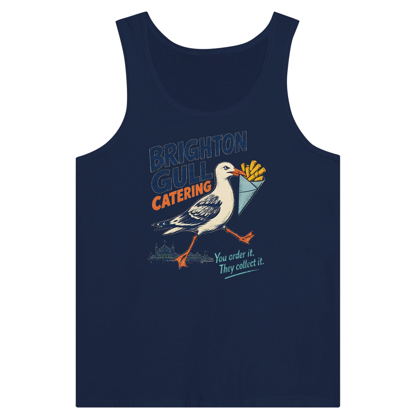 Brighton Gull Catering - You Order It, They Collect It Premium Unisex Tank Top — product view 9