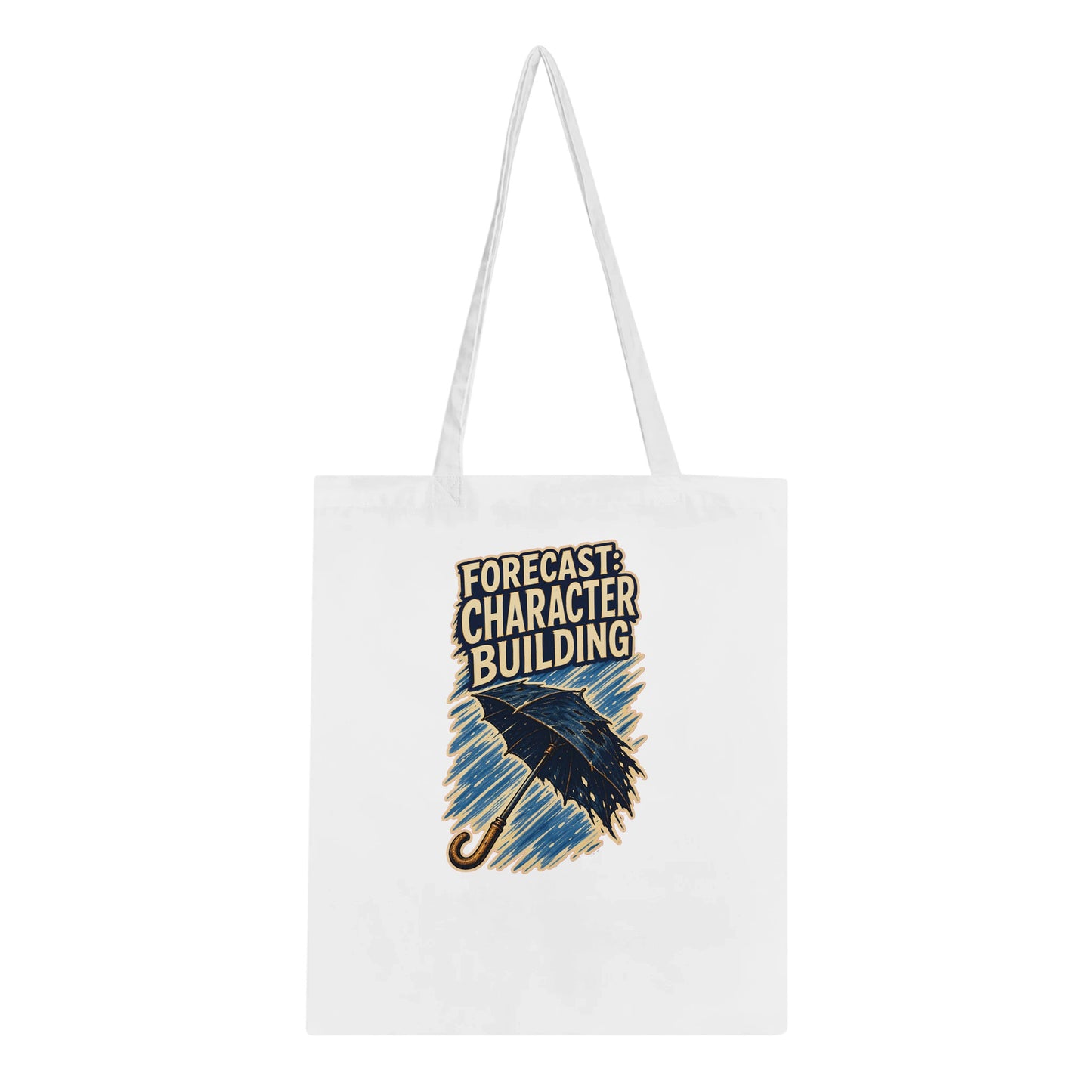 Forecast: Character Building – British Weather Tote Bag — product view 5