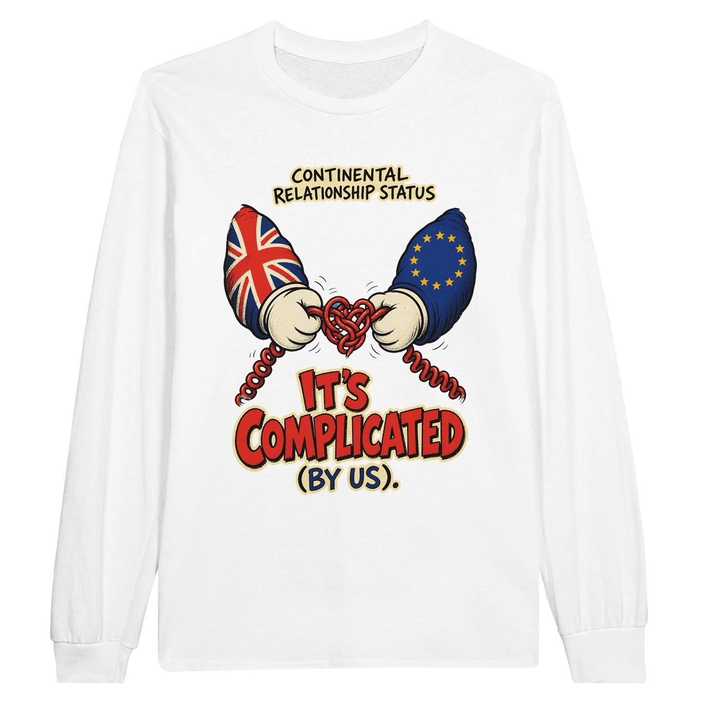 It's Complicated (By Us) UK–EU 1990s Cartoon Long-Sleeve T-shirt — product view 1
