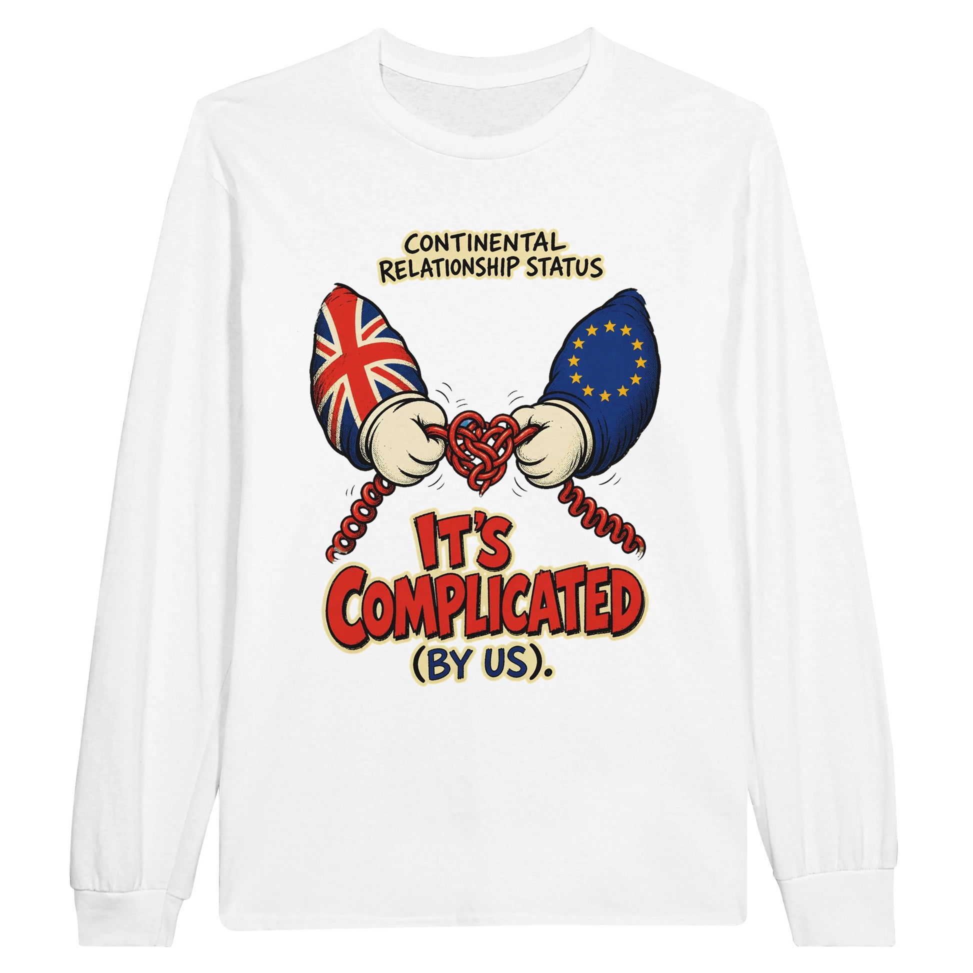 It's Complicated (By Us) UK–EU 1990s Cartoon Long-Sleeve T-shirt — product view 1