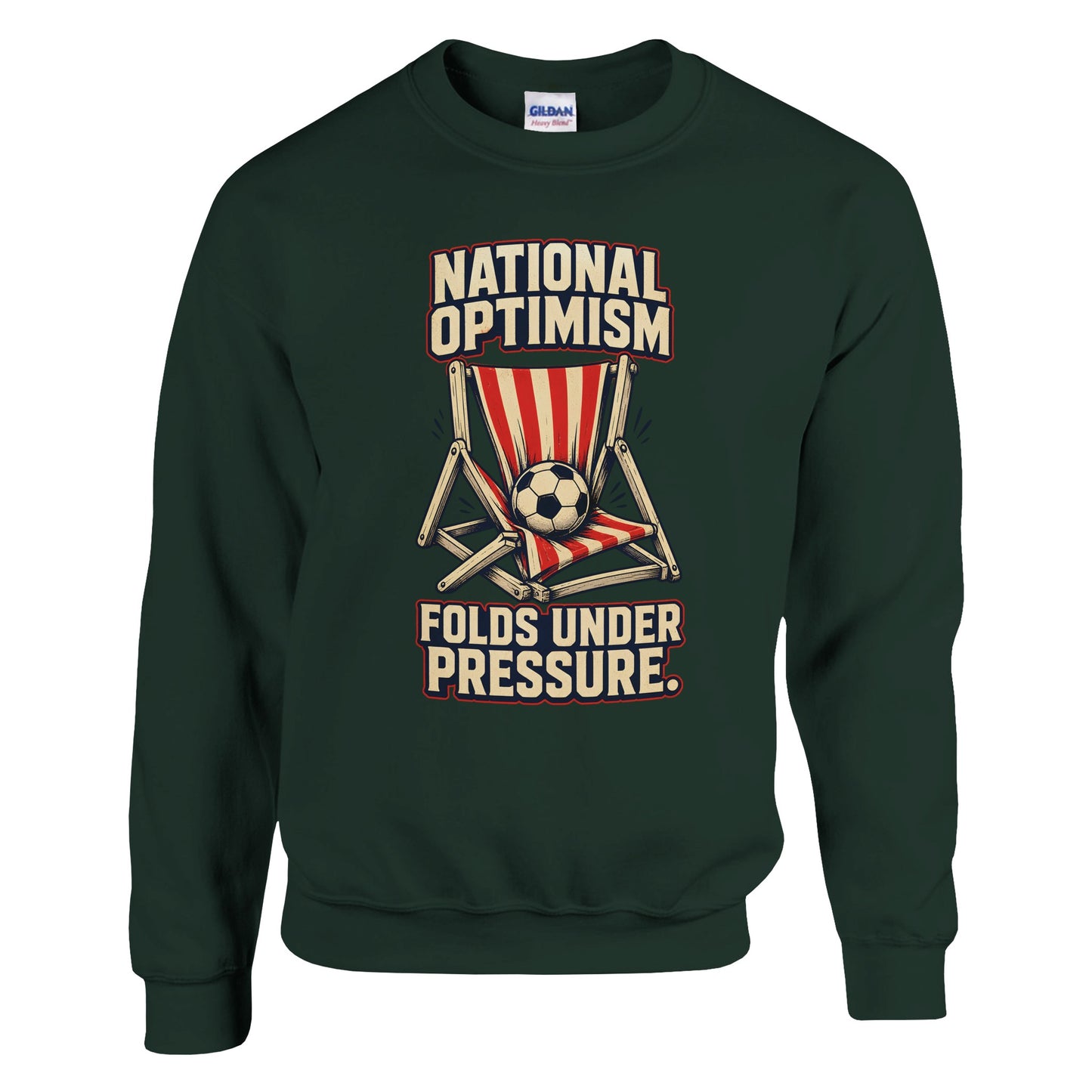 National Optimism Folds Under Pressure Football Sweatshirt — product view 4