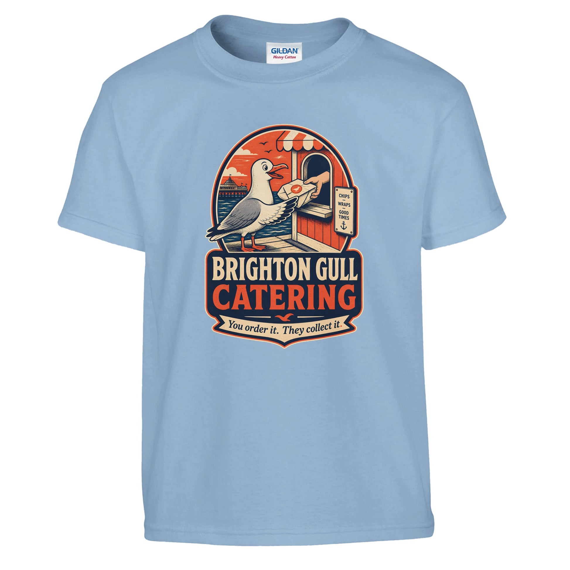 Brighton Gull Catering — Illustrated Kids' T-shirt — product view 3