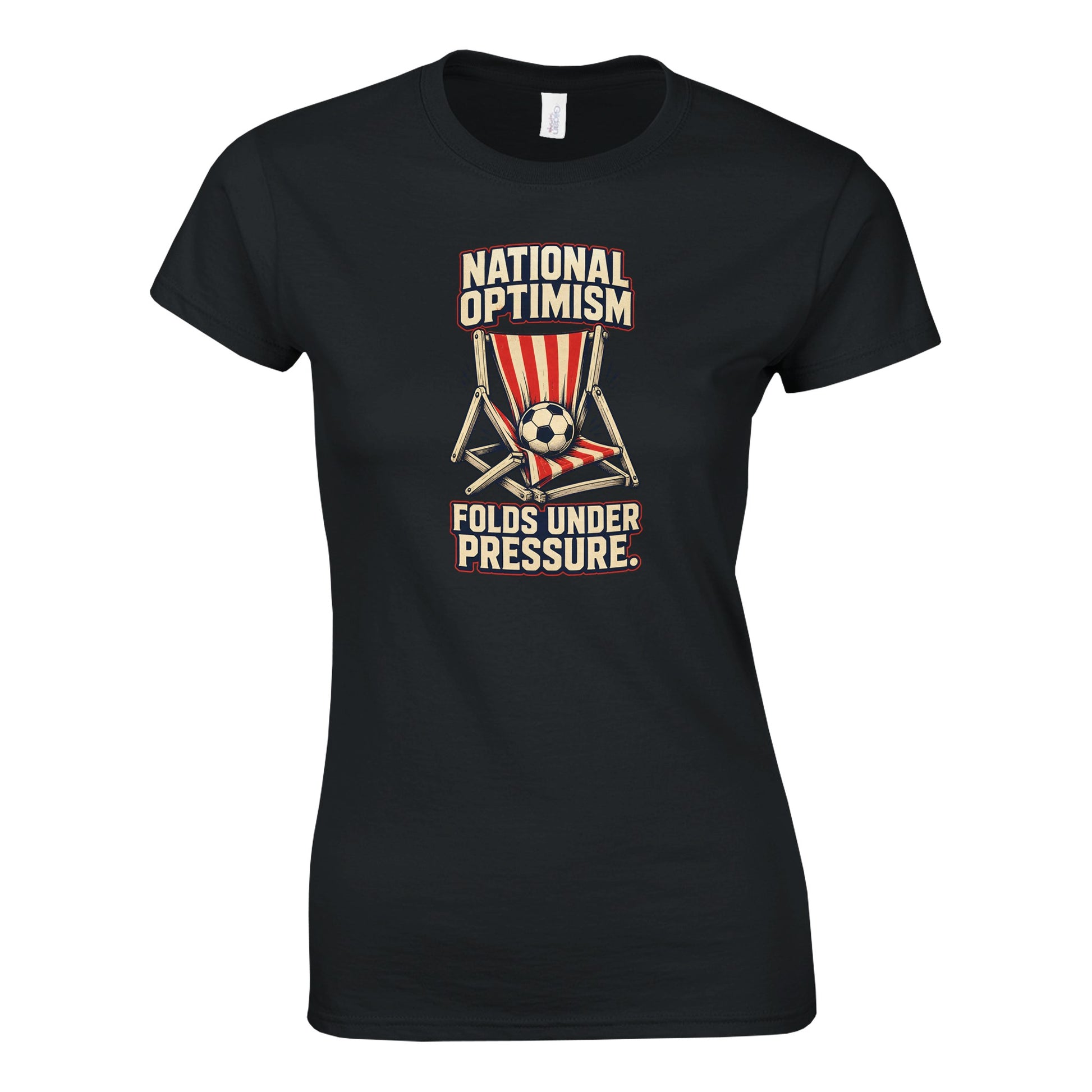 National Optimism Folds Under Pressure Football Women's T-shirt — product view 6