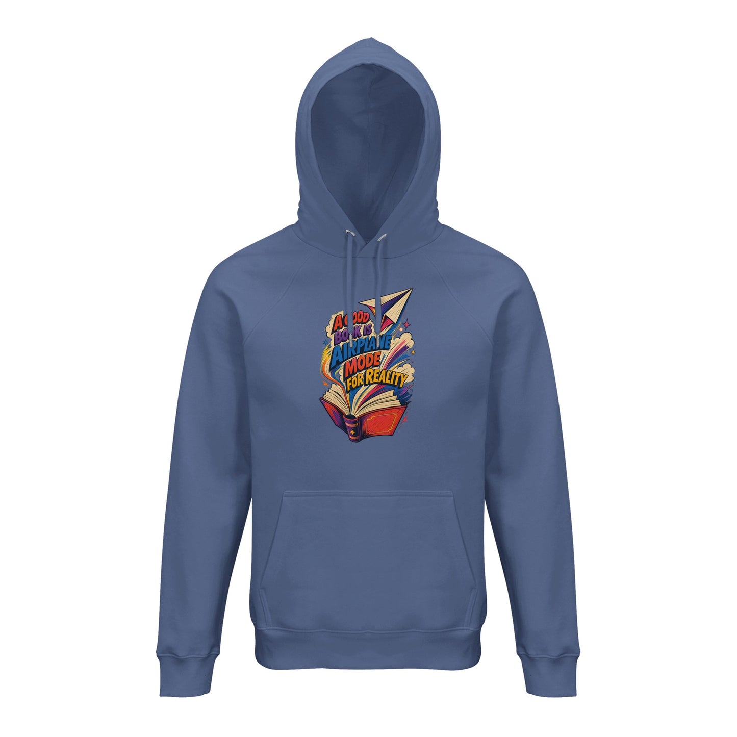 A Good Book Is Airplane Mode for Reality Hoodie — product view 3